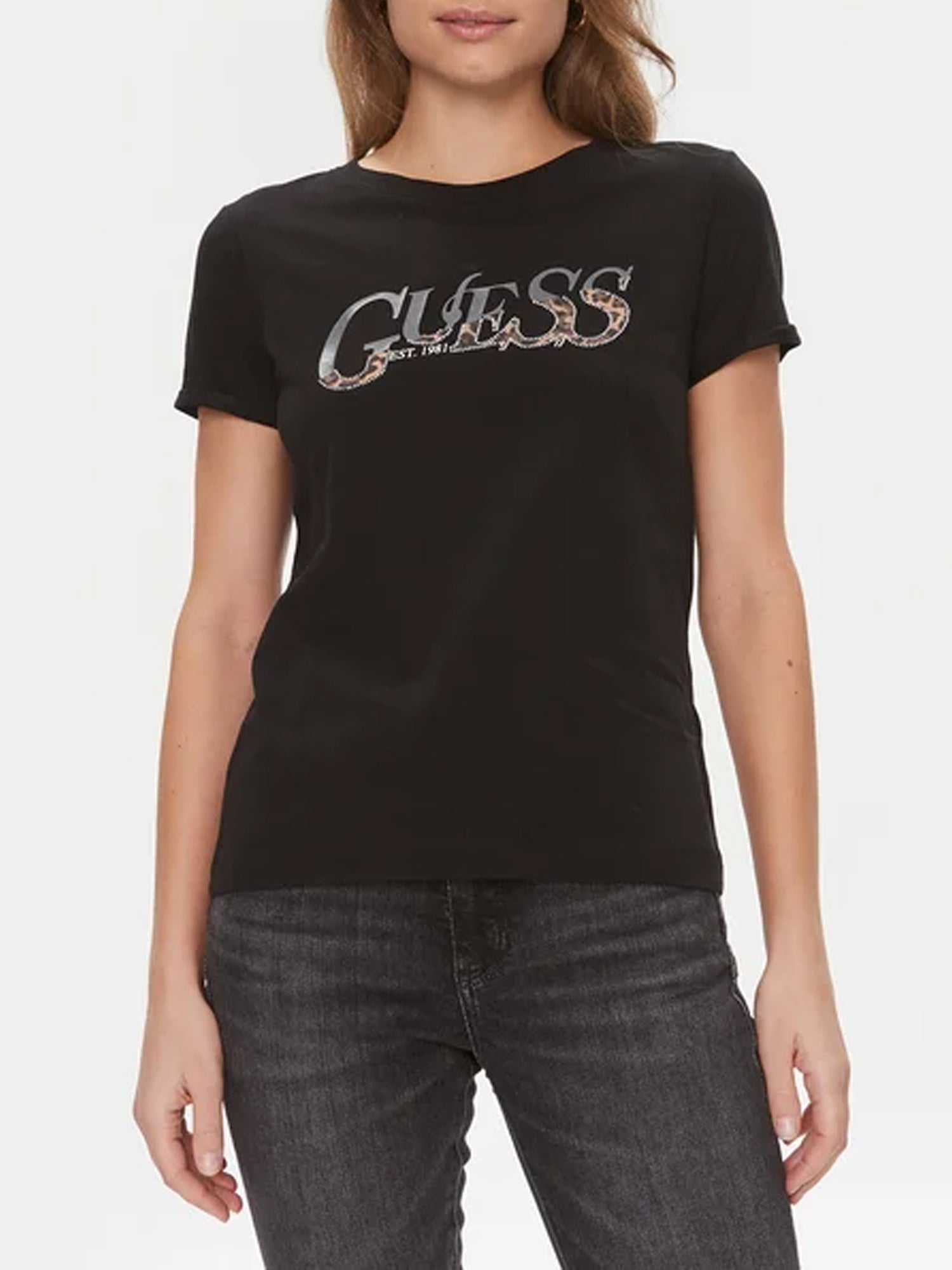 GUESS JEANS T-SHIRT SS CN GUESS LEO NERO