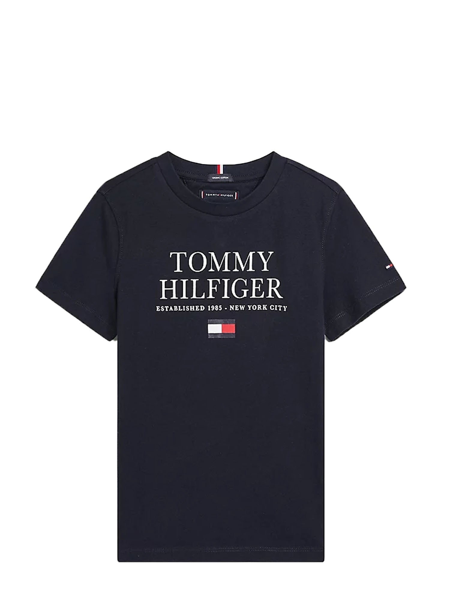 TOMMY HILFIGER T-SHIRT IN COTONE BLU