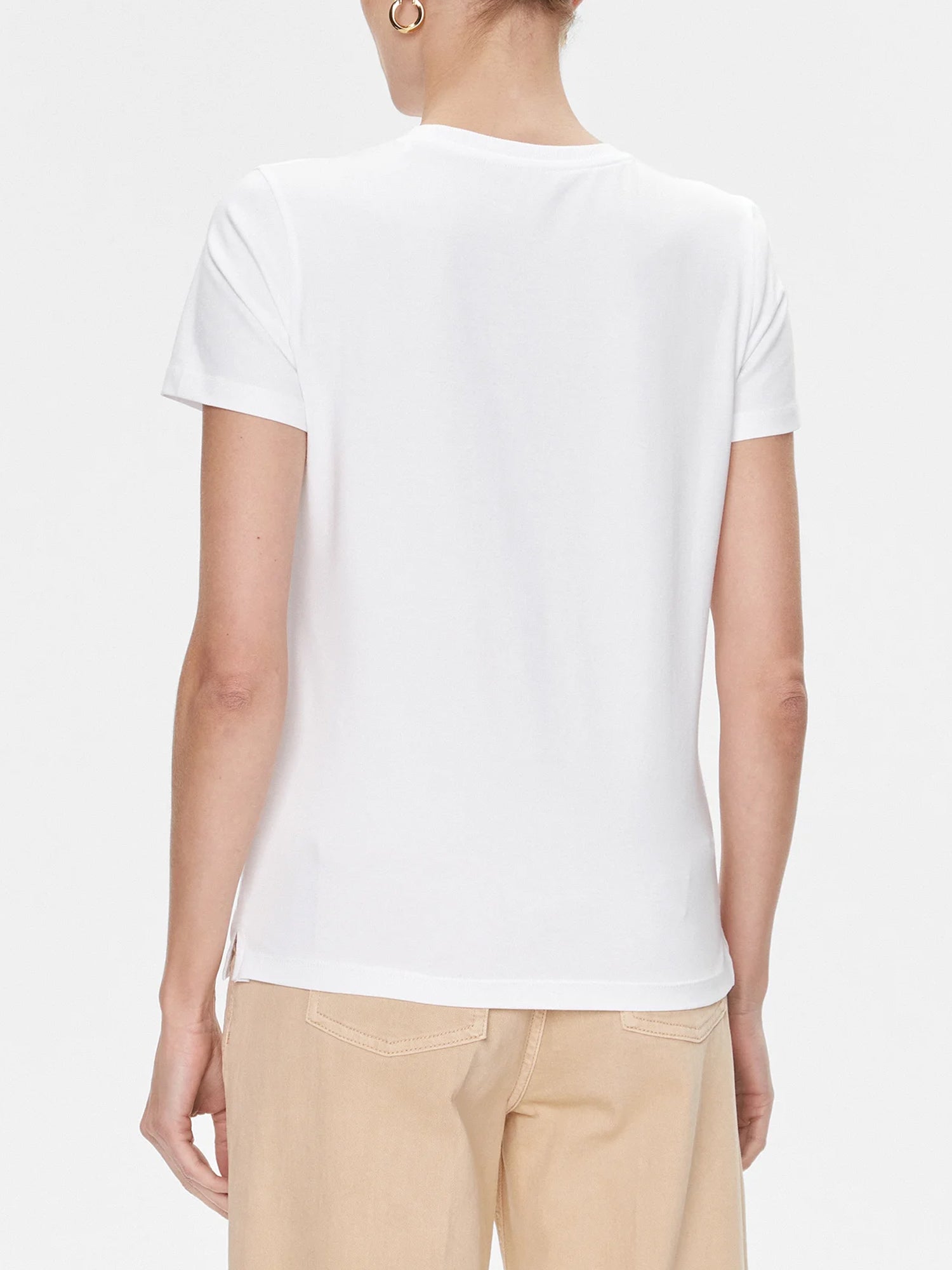 GUESS JEANS T-SHIRT GOLD TRIANGLE BIANCO