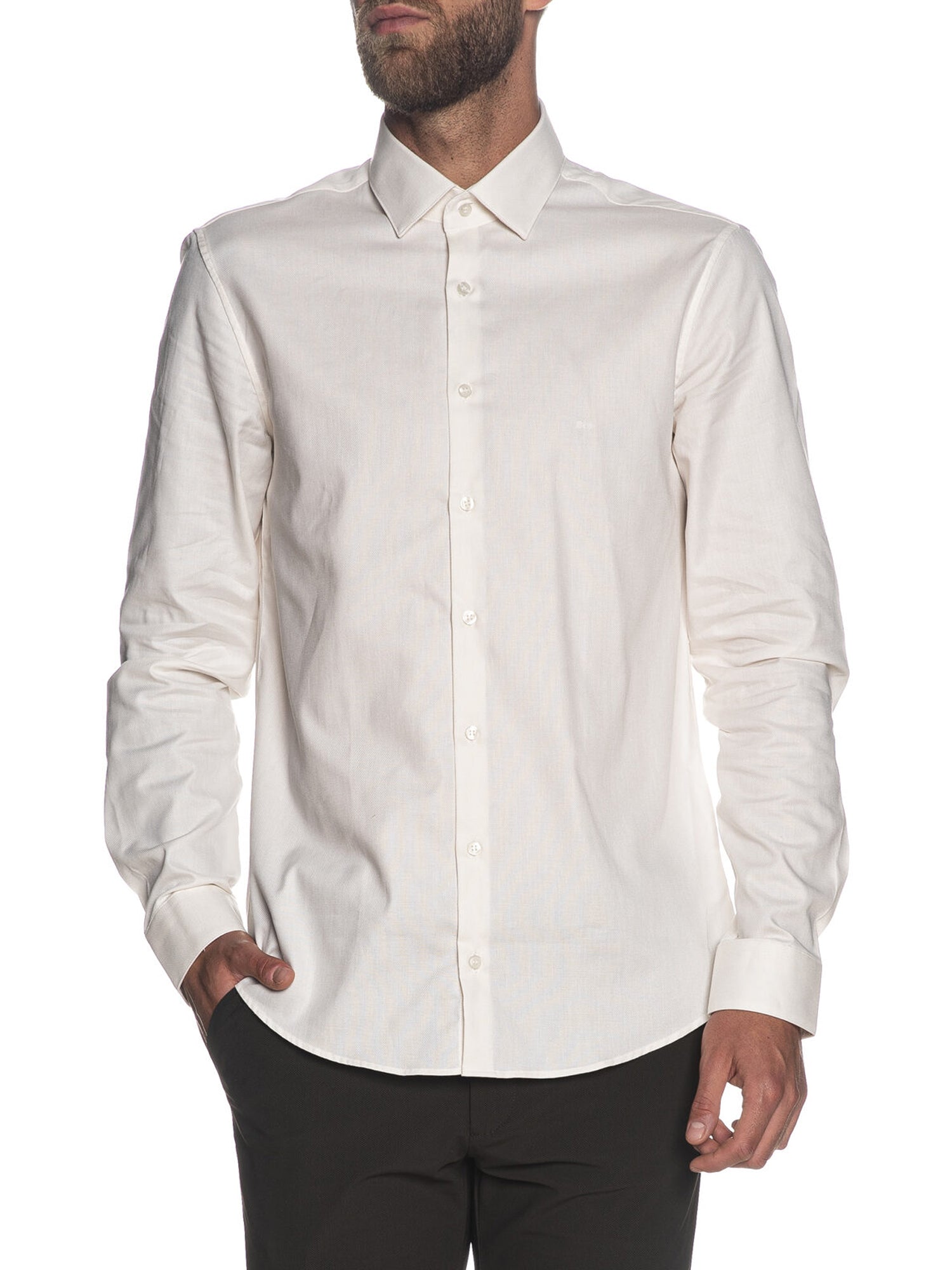 CALVIN KLEIN CAMICIA STRUCTURE SLIM FIT BIANCO