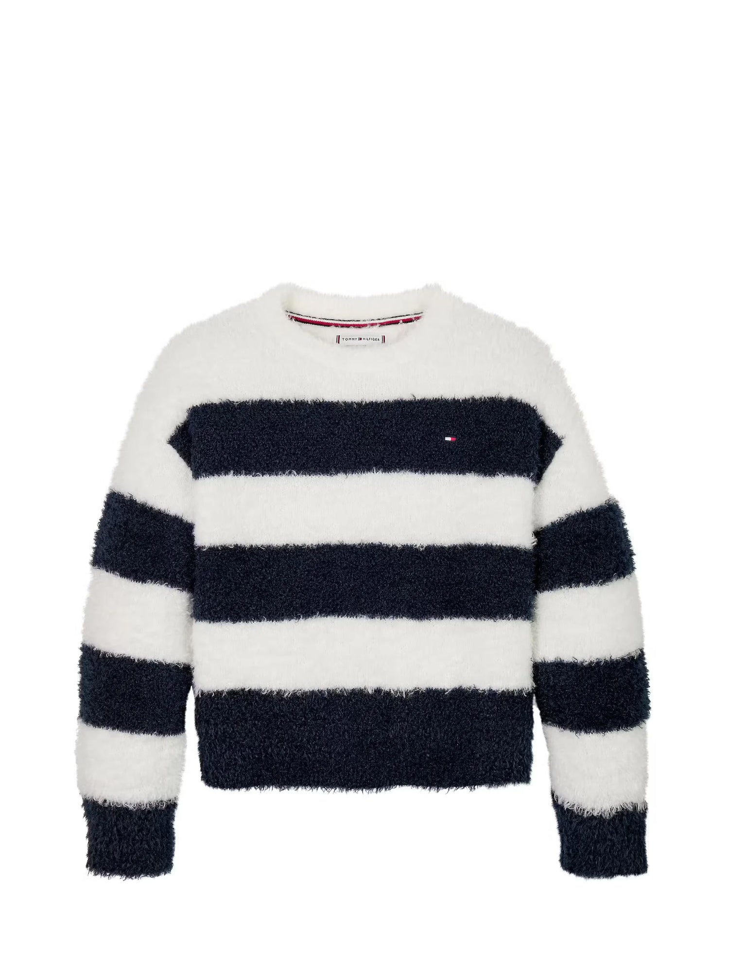 TOMMY HILFIGER KIDS MAGLIONE SOFFICE A RIGHE BLU-BIANCO