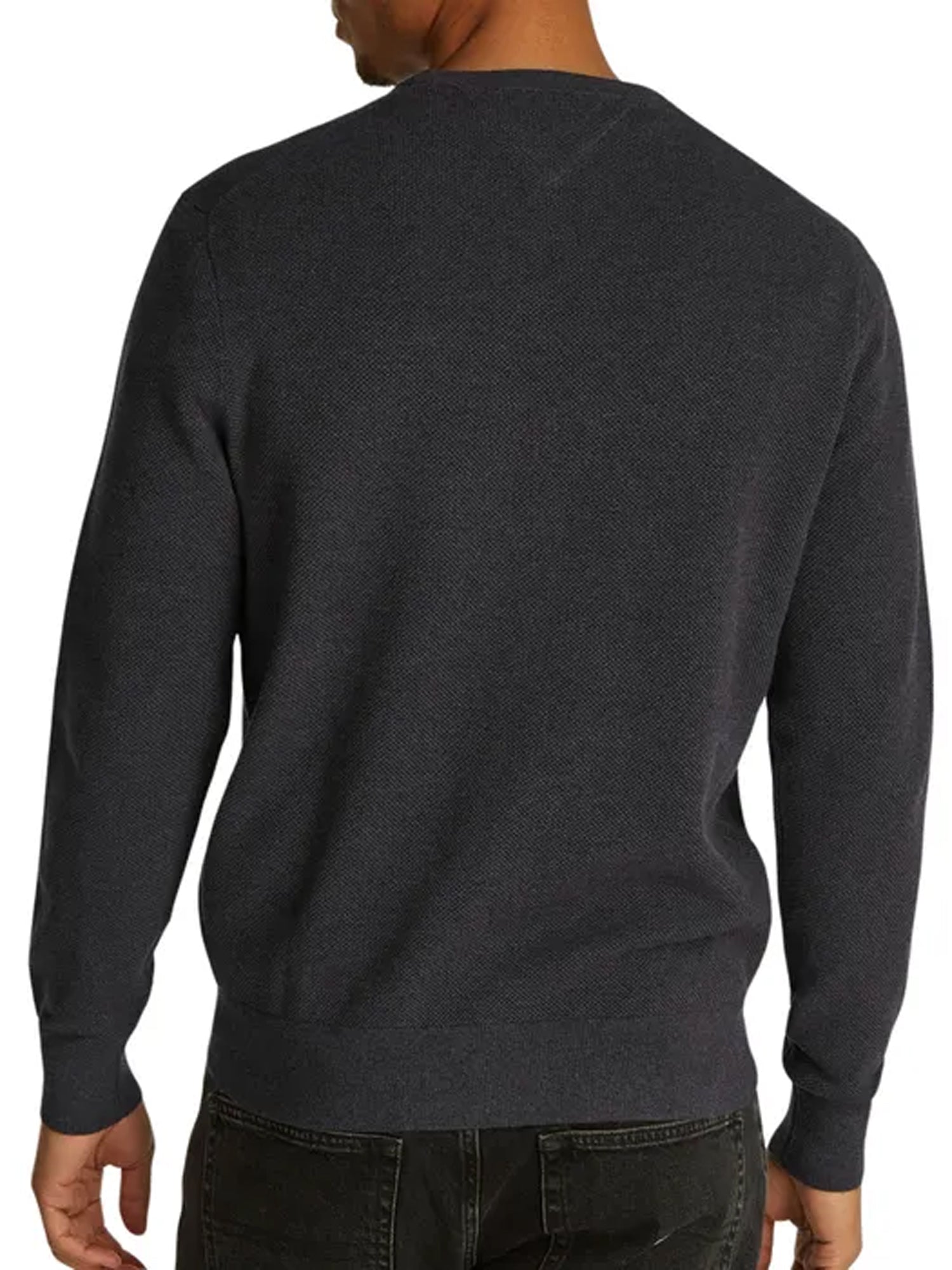 TOMMY HILFIGER PULLOVER IN MAGLIA TRAMATA GRIGIO SCURO