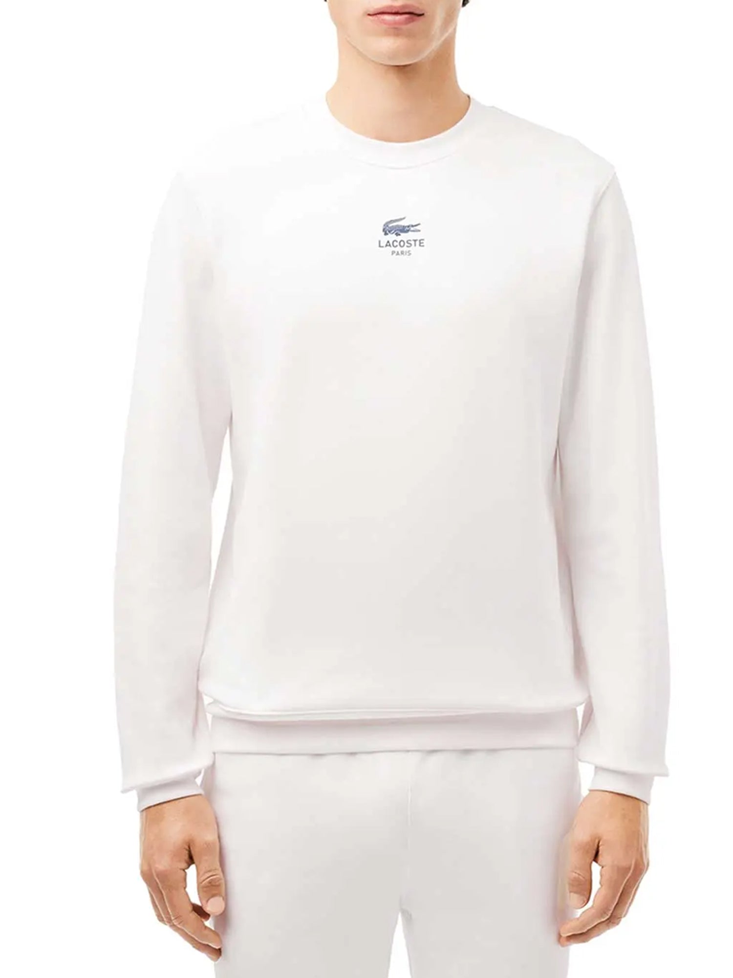 LACOSTE FELPA IN PILE BIANCO