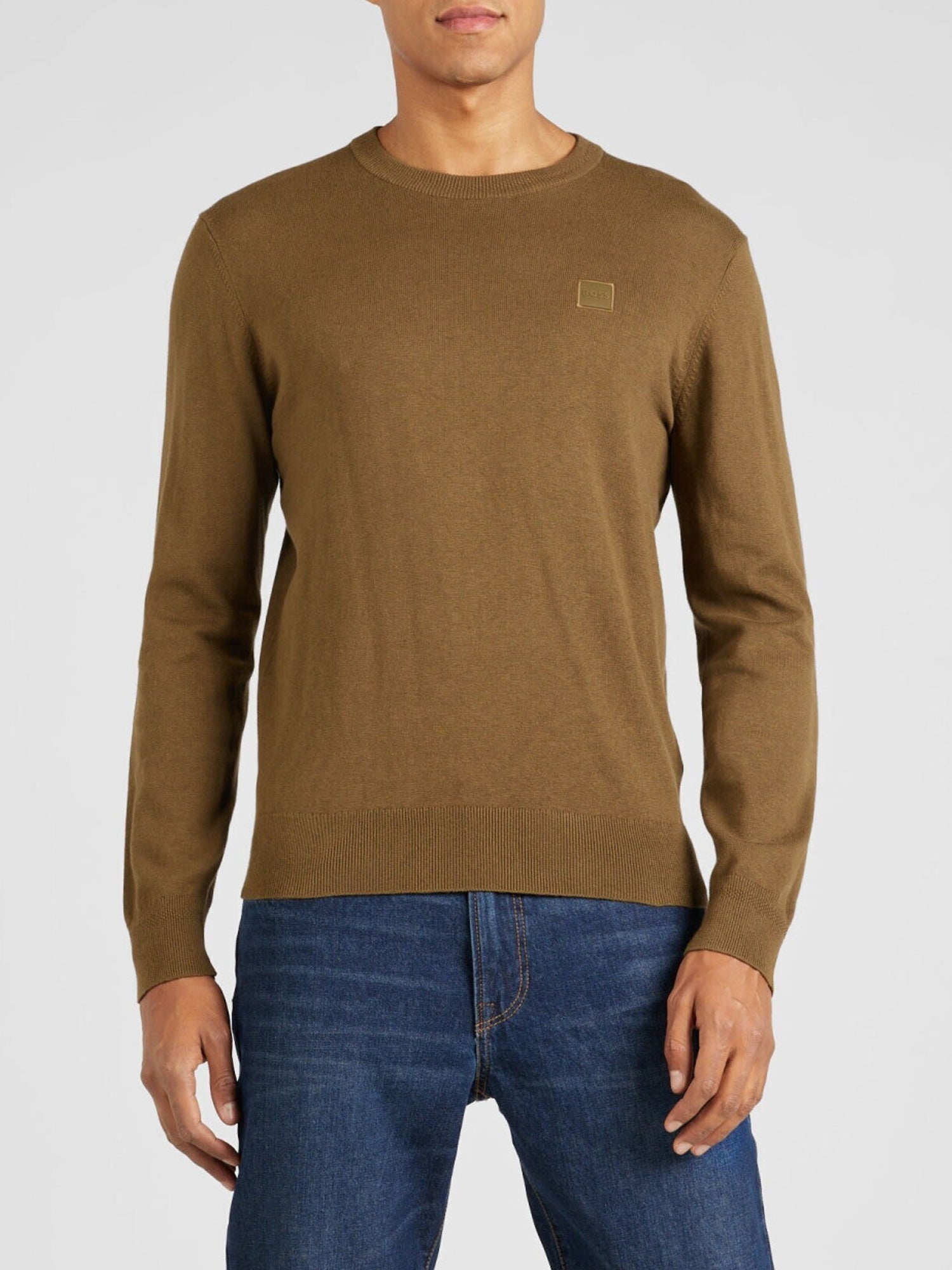 HUGO BOSS PULLOVER GIROCOLLO VERDE OLIVA