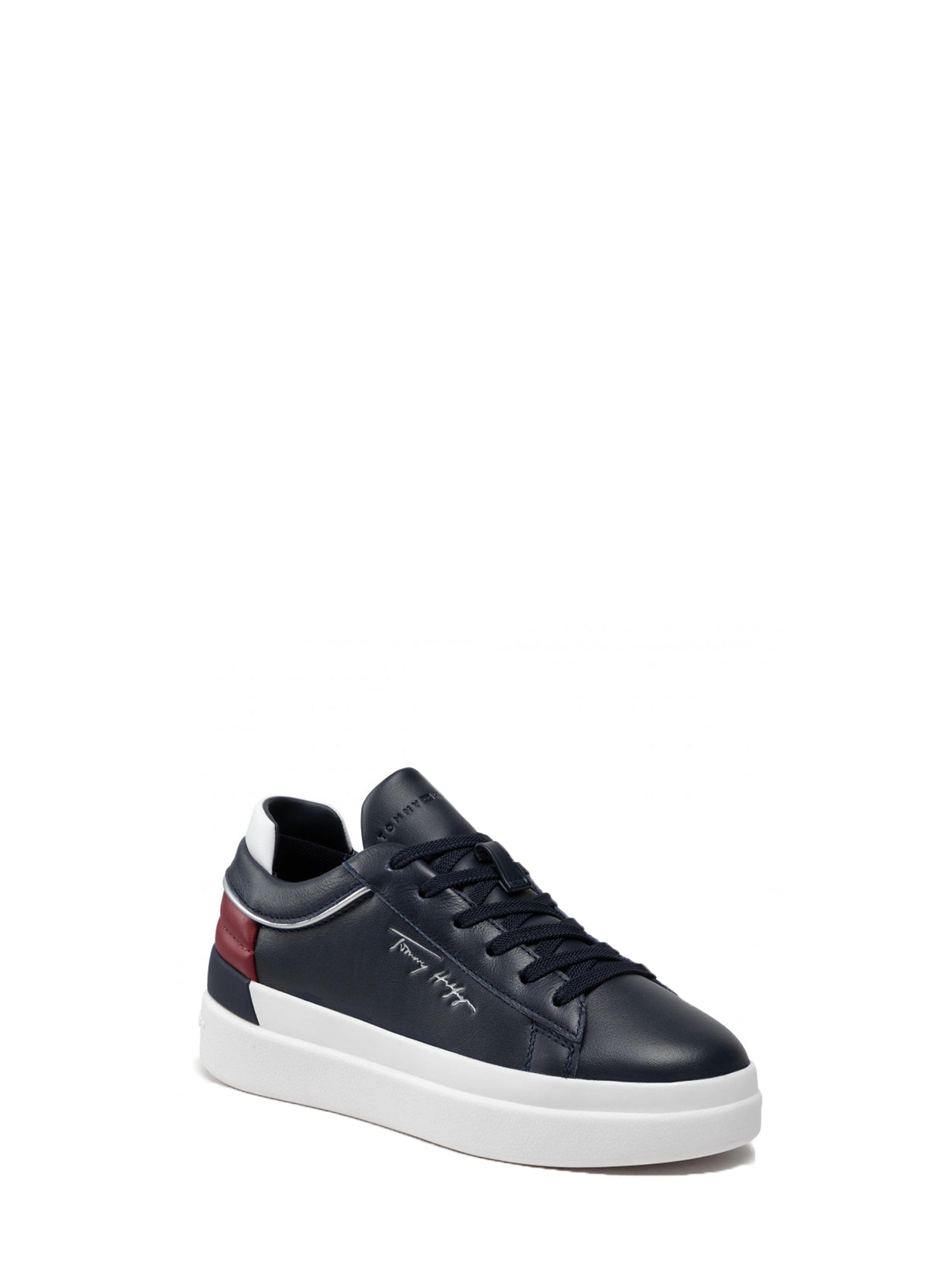 TOMMY HILFIGER SNEAKERS IN PELLE COLOR BLOCK BLU