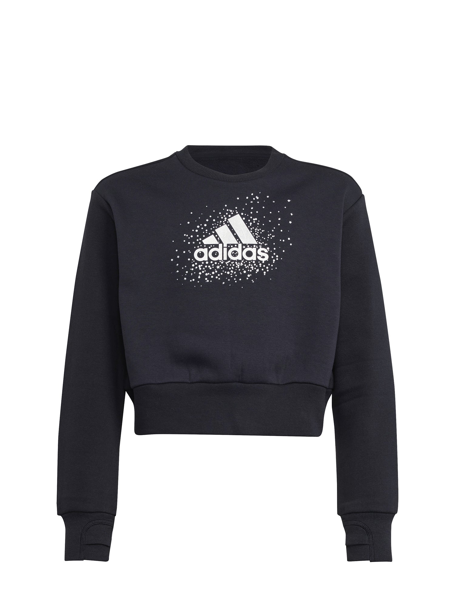 ADIDAS FELPA JUNIOR GIROCOLLO GLAM NERO