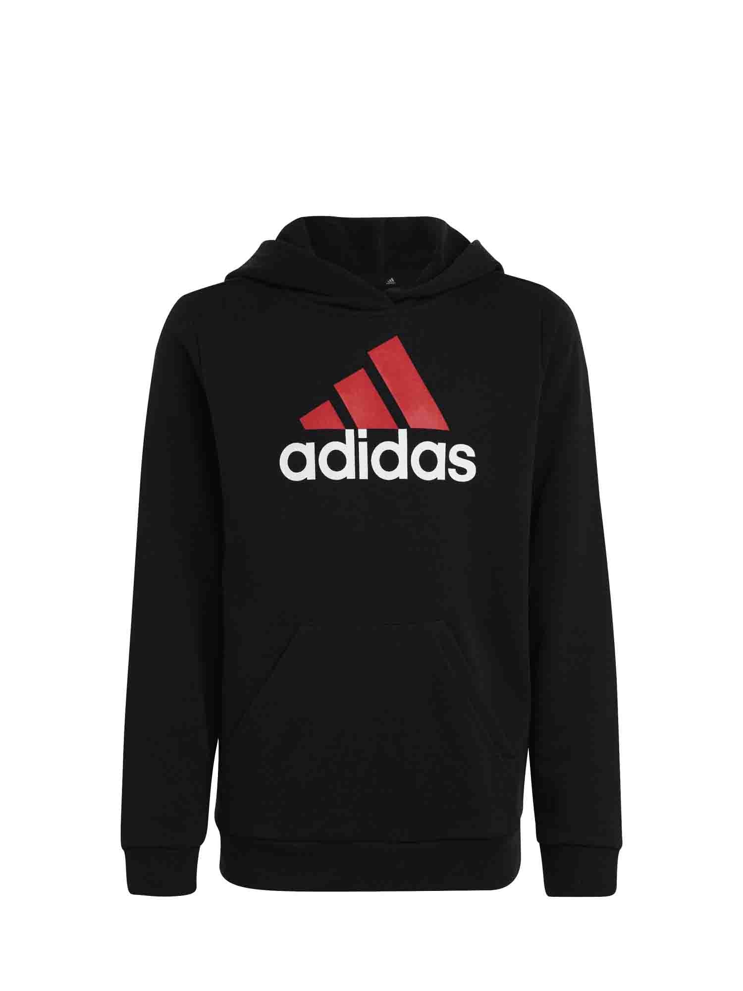 ADIDAS FELPA JUNIOR CON CAPPUCCIO BIG LOGO NERO