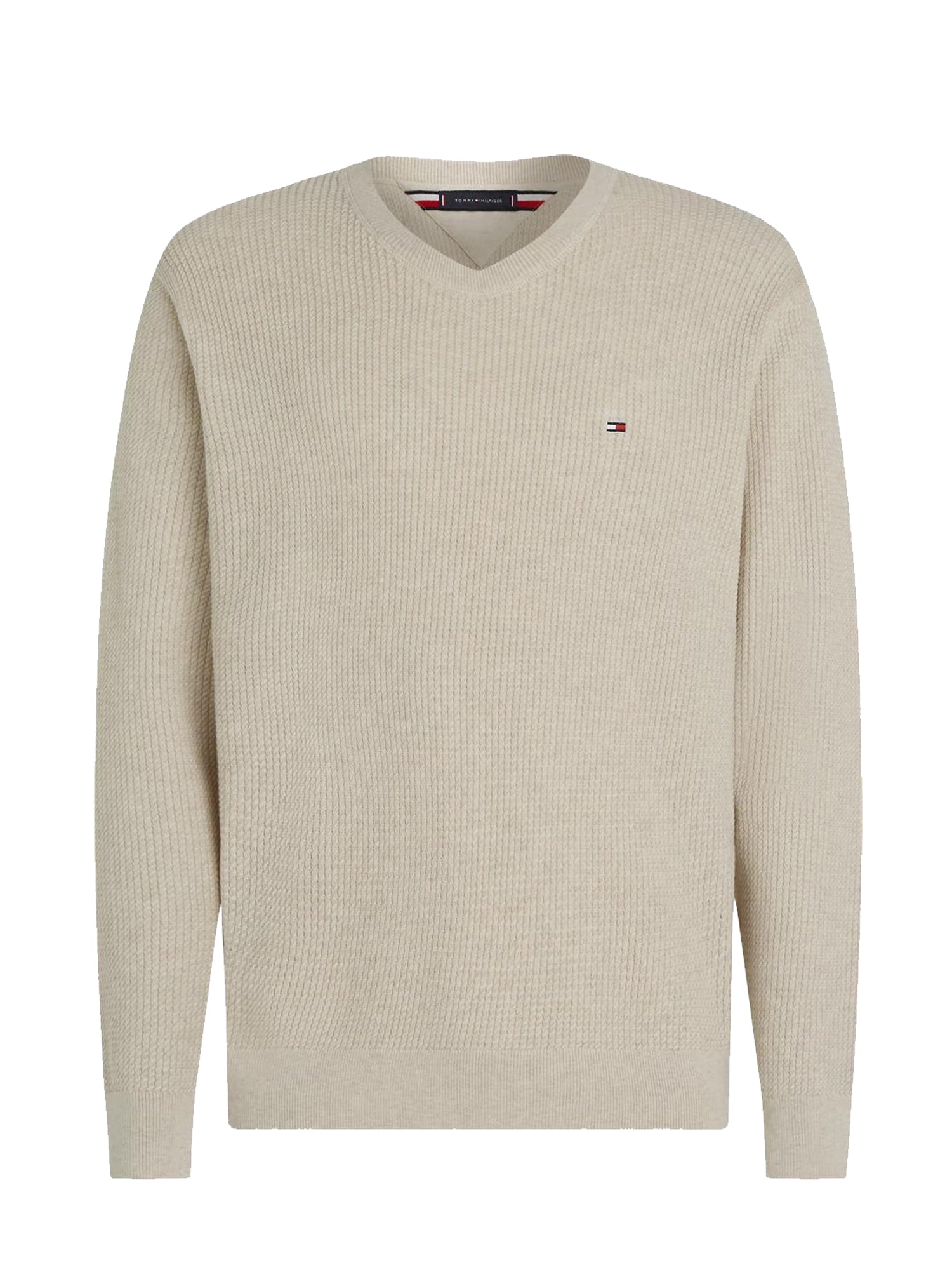 TOMMY HILFIGER PULLOVER STRUCTURE CREW BEIGE