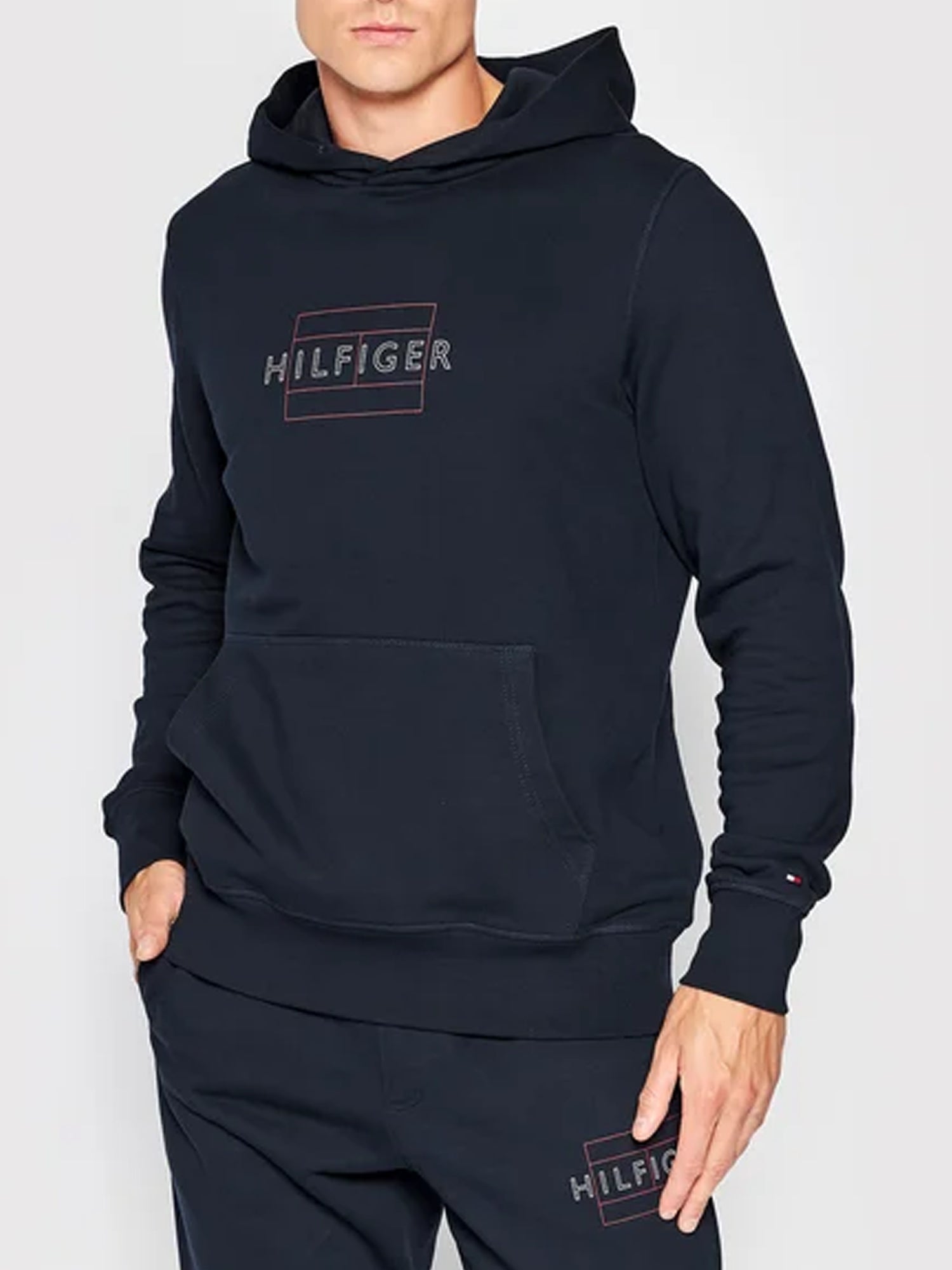 TOMMY HILFIGER FELPA CON CAPPUCCIO BLU