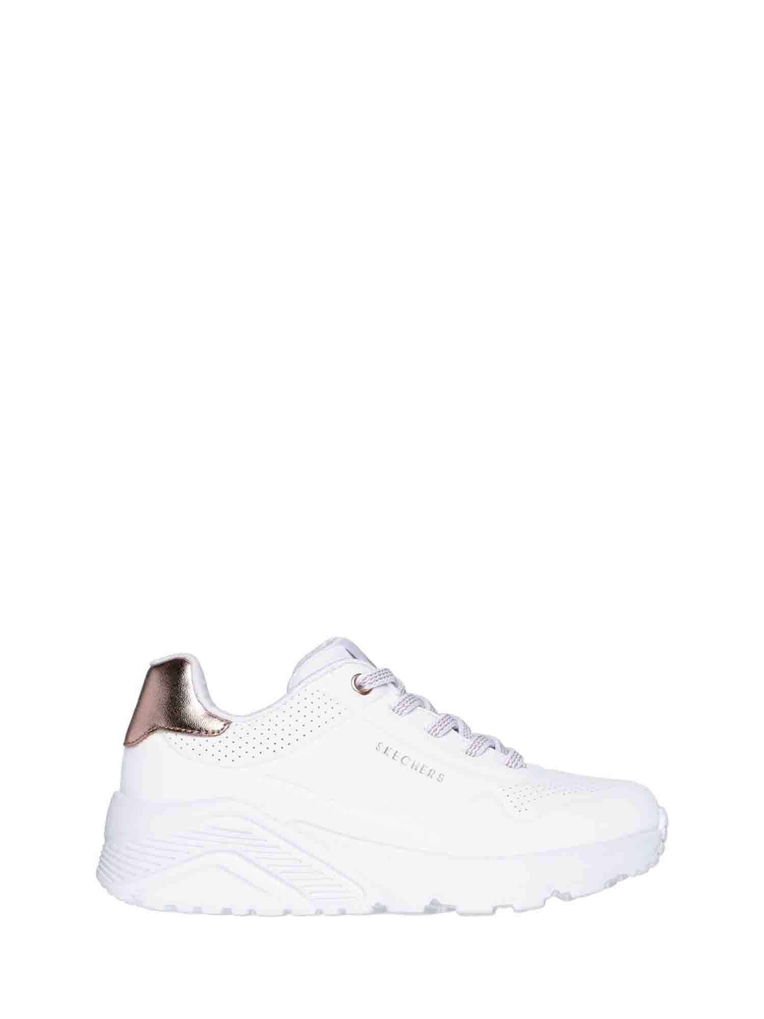 SKECHERS UNO LITE-METALLIC SNEAKERS BIANCO