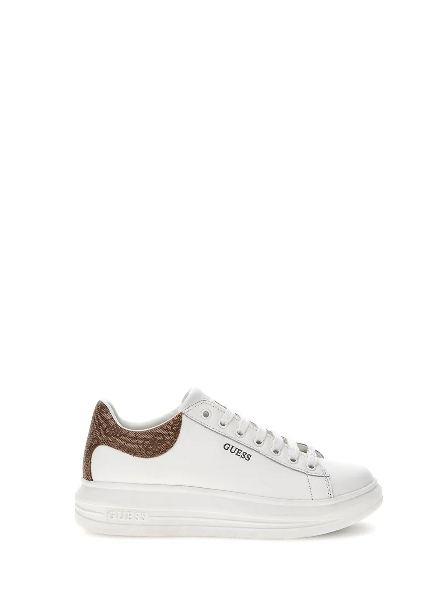 GUESS JEANS SHOES SNEAKERS VIBO BIANCO - MARRONE