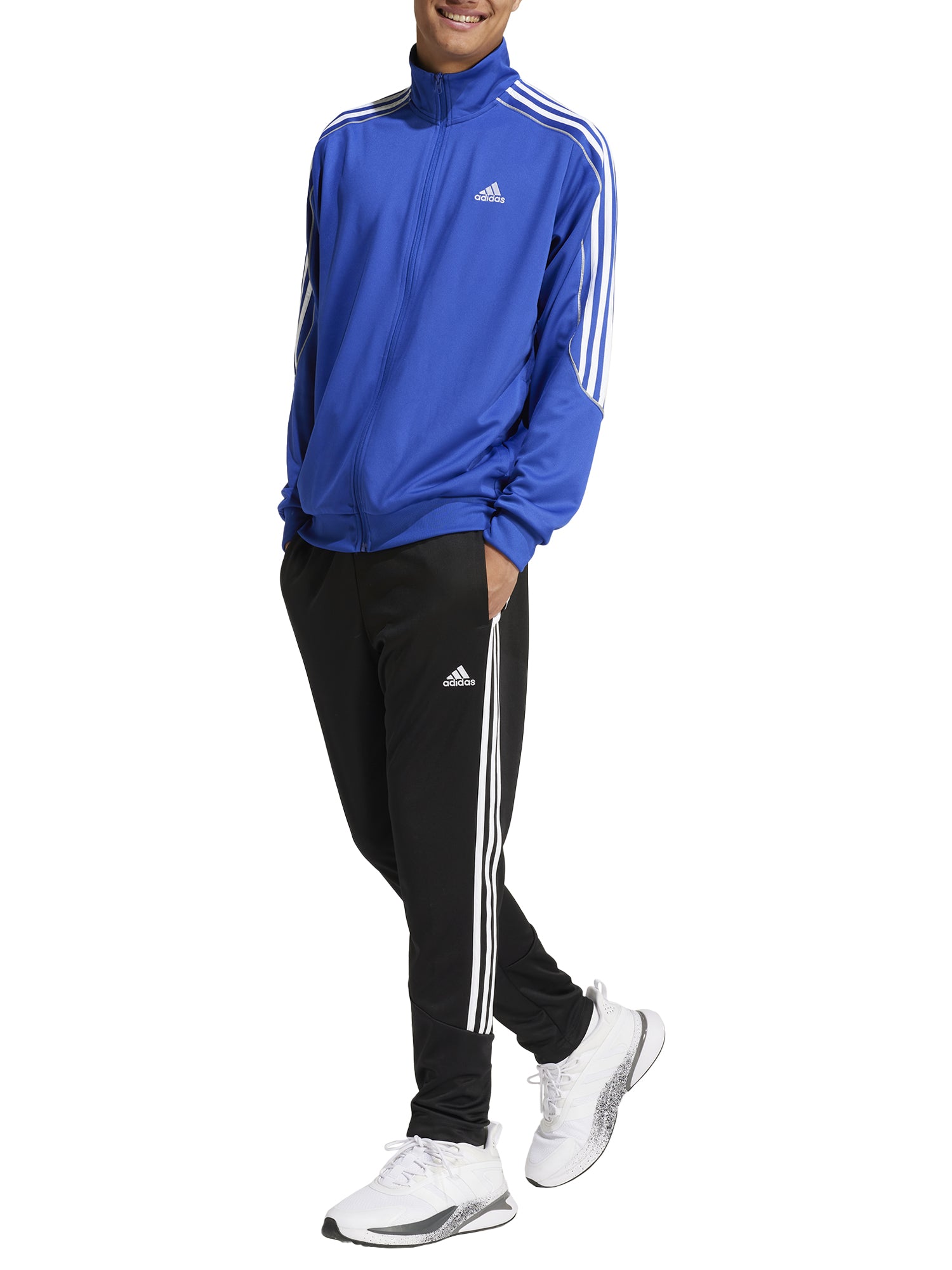 ADIDAS TUTA SPORTSWEAR 3-STRIPES DOUBLEKNIT BLU ROYAL - NERO