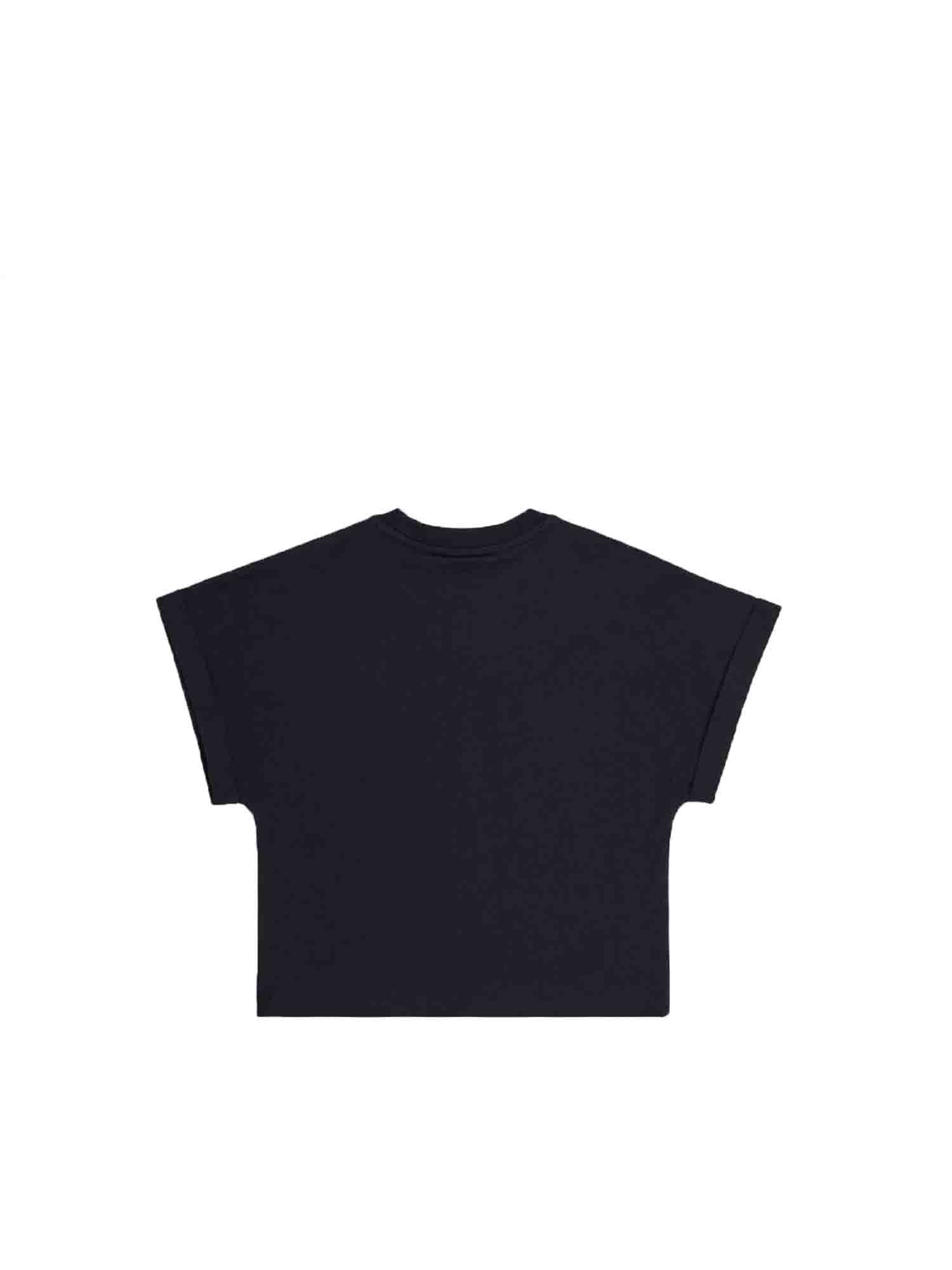 CHAMPION T-SHIRT GIROCOLLO DA RAGAZZA NERO