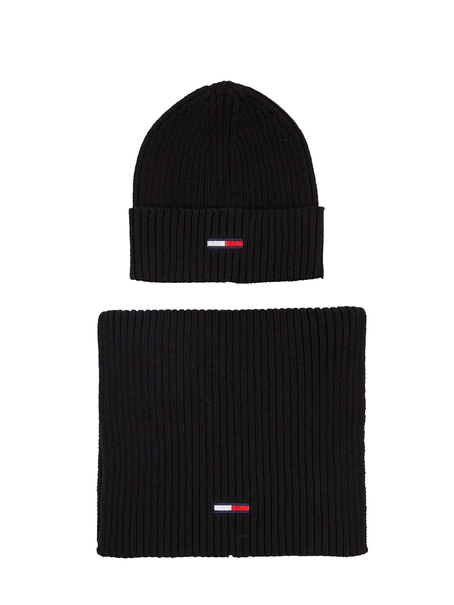 TOMMY HILFIGER ACCESSORIES SET CAPPELLO E SCIARPA NERO