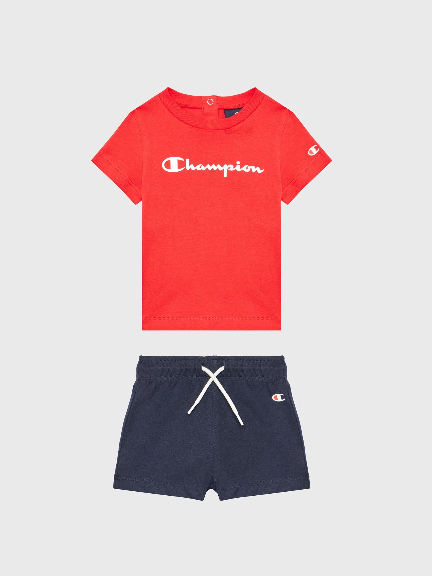 CHAMPION COMPLETINO T-SHIRT E SHORTS ROSSO-BLU