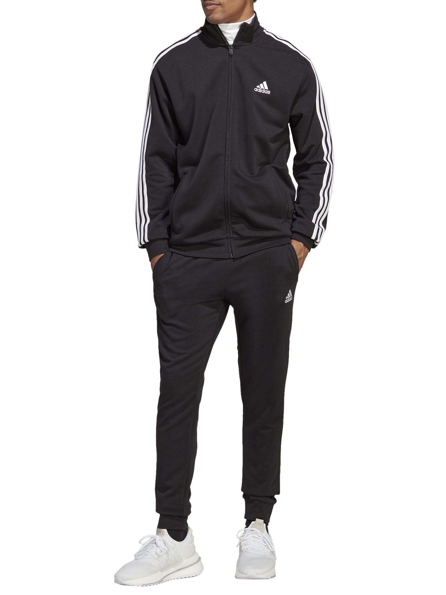 ADIDAS TUTA BASIC 3-STRIPES FRENCH TERRY NERO