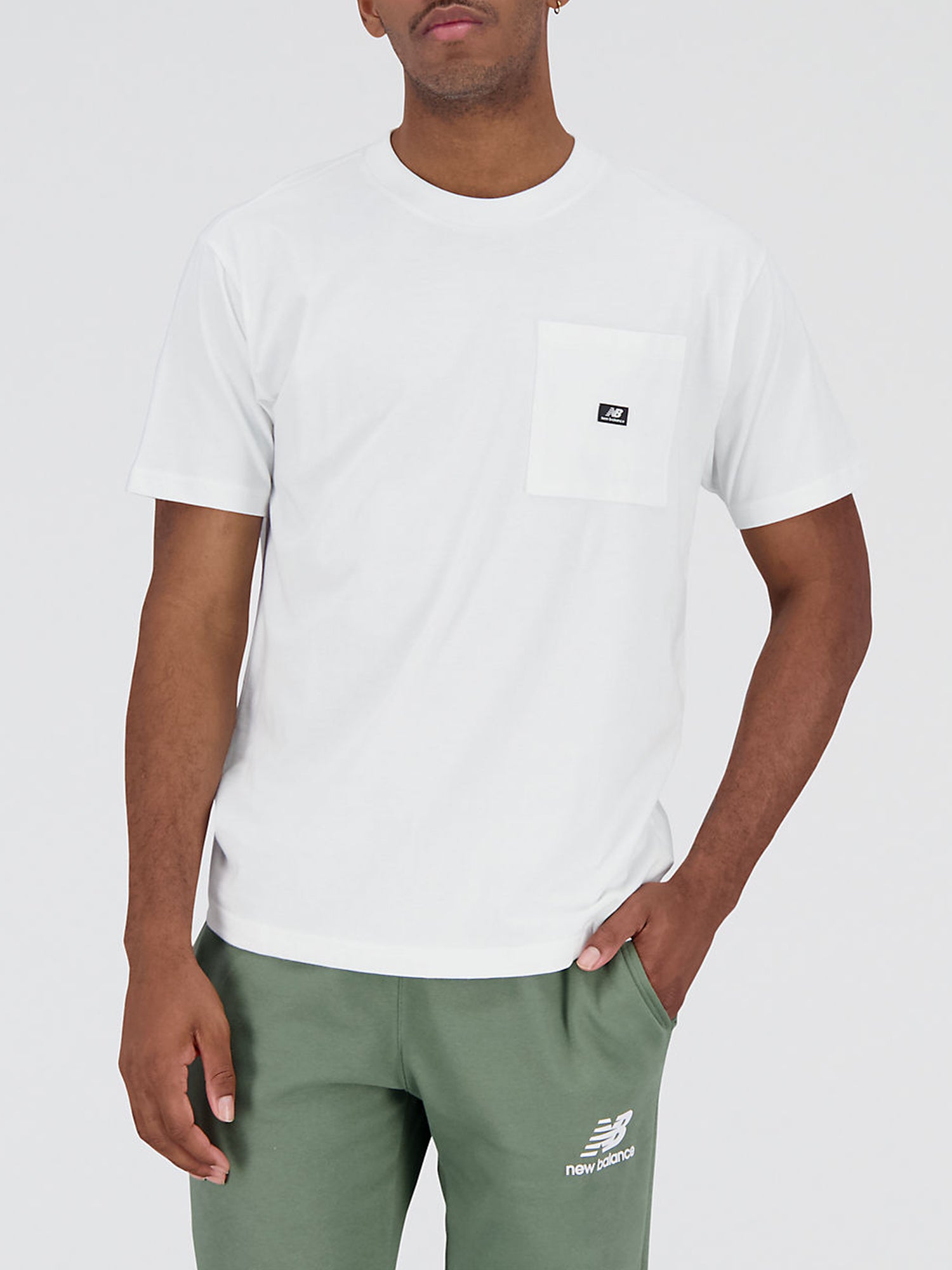 NEW BALANCE T-SHIRT MANICHE CORTE ESSENTIALS BIANCO