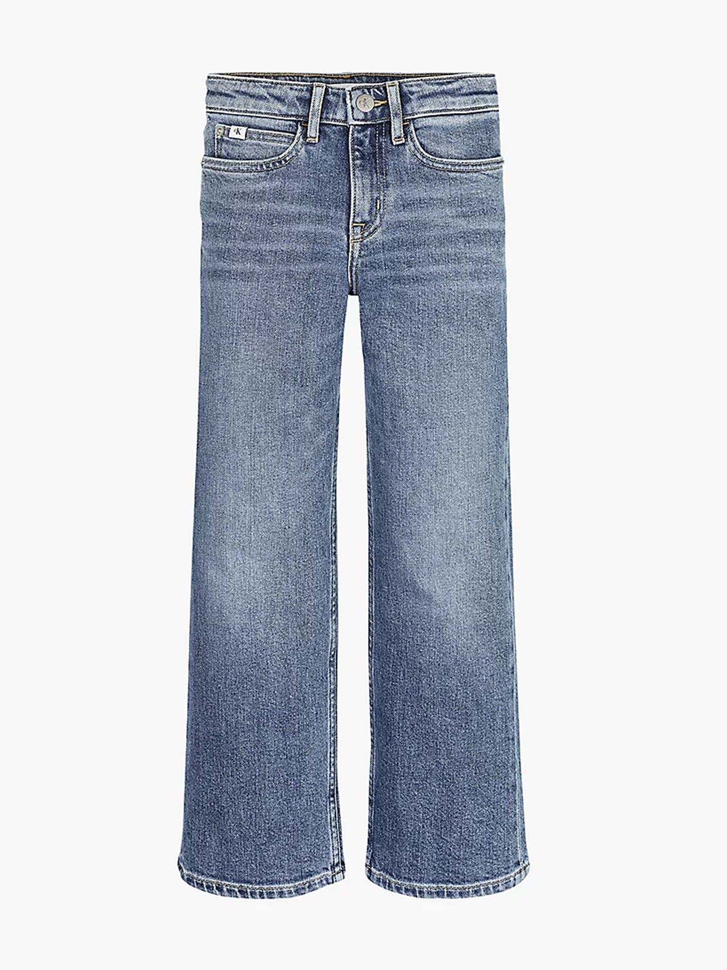 CALVIN KLEIN JEANS CROPPED IN DENIM BLU