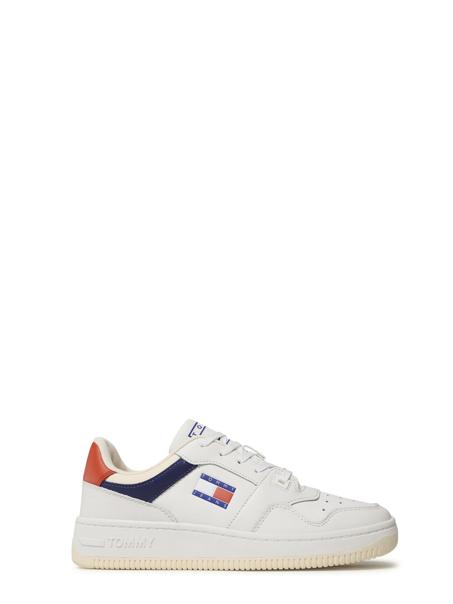 TOMMY HILFIGER SHOES SNEAKERS BASSE BASKET PREMIUM COLOR BLOCK BIANCO