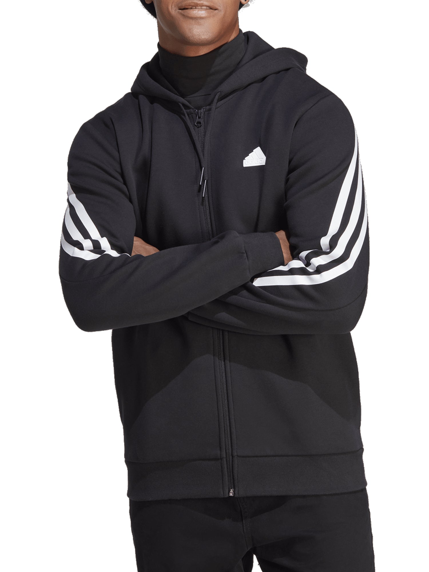 ADIDAS FELPA FUTURE ICONS 3-STRIPES FULL-ZIP NERO