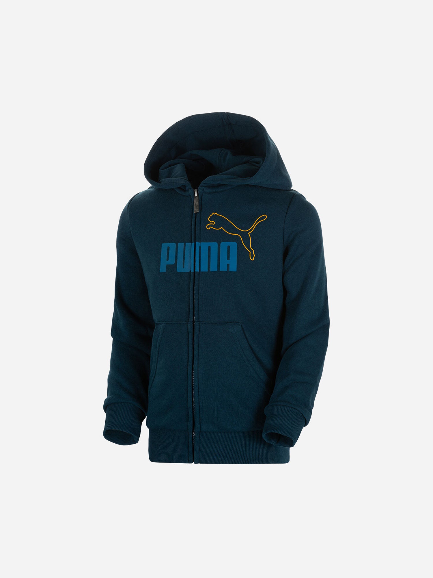 PUMA FELPA CON CAPPUCCIO E ZIP ESS+ 2 COL BLU