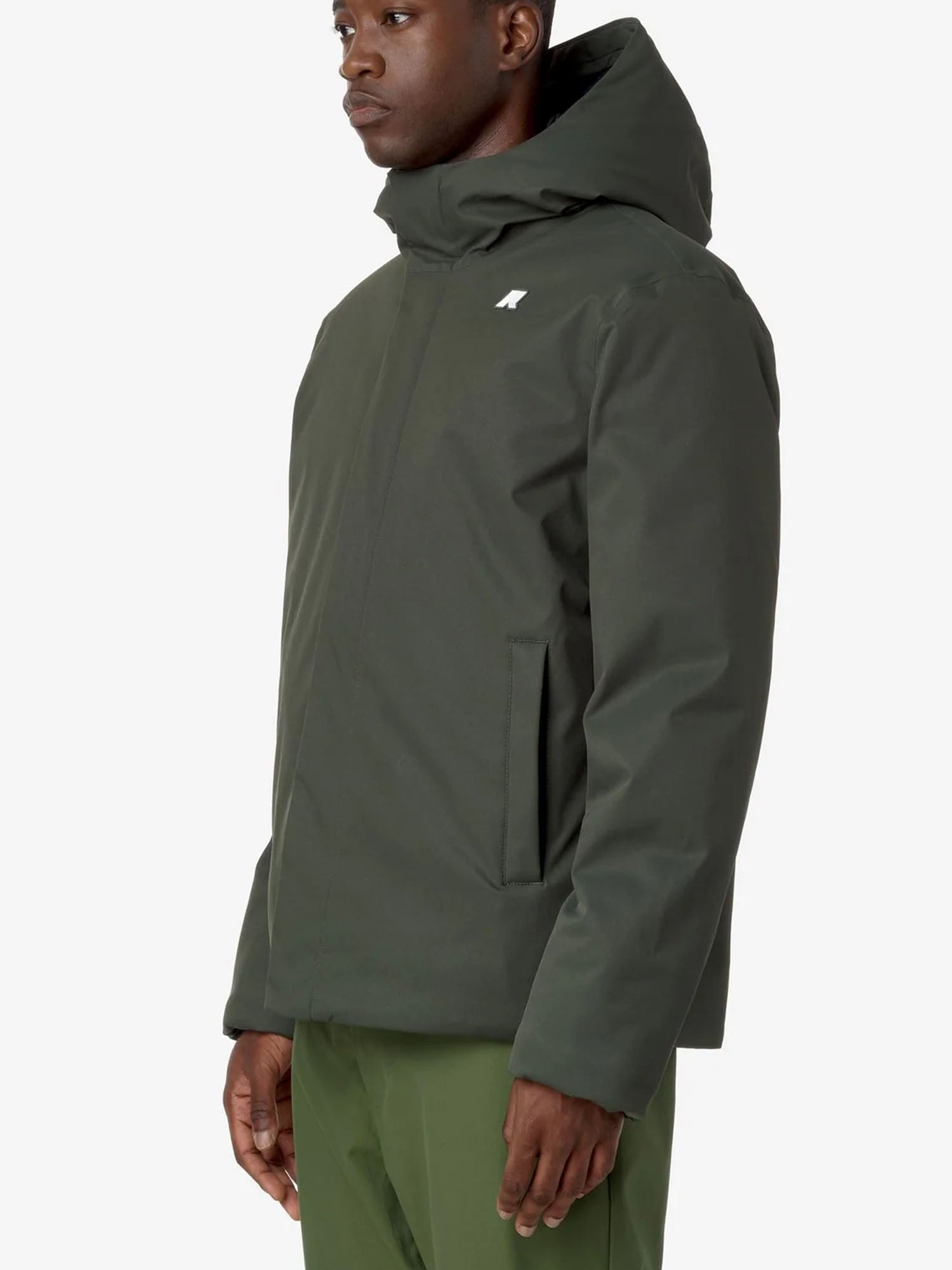 K-WAY GIUBBINO JACKO TWILL MARMOTTA VERDE