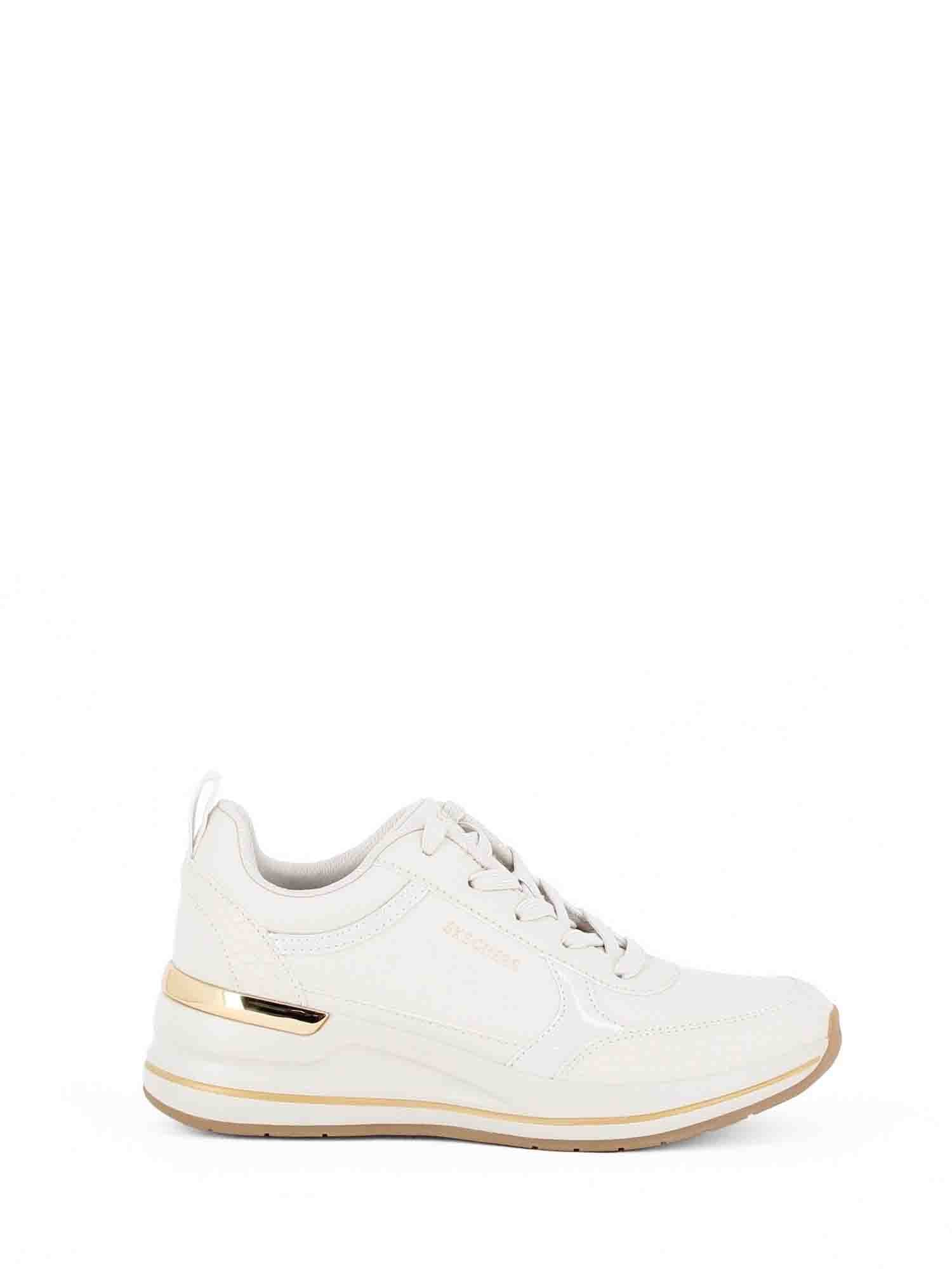 SKECHERS BILLION2 FINE SHINE SNEAKERS BIANCO