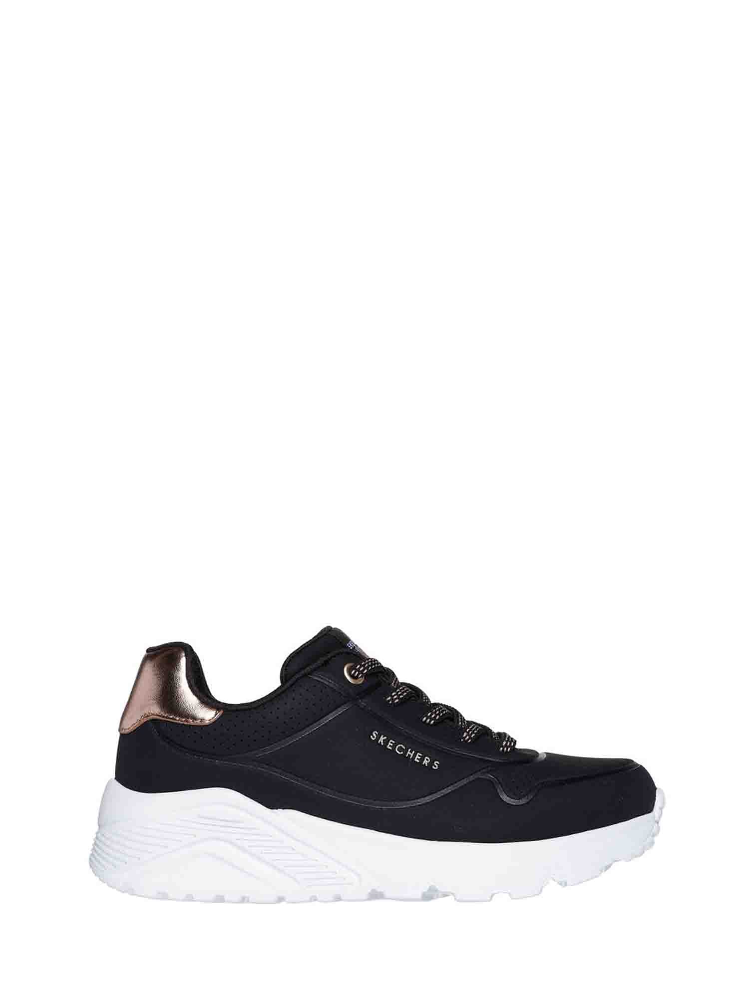 SKECHERS UNO LITE-METALLIC SNEAKERS NERO