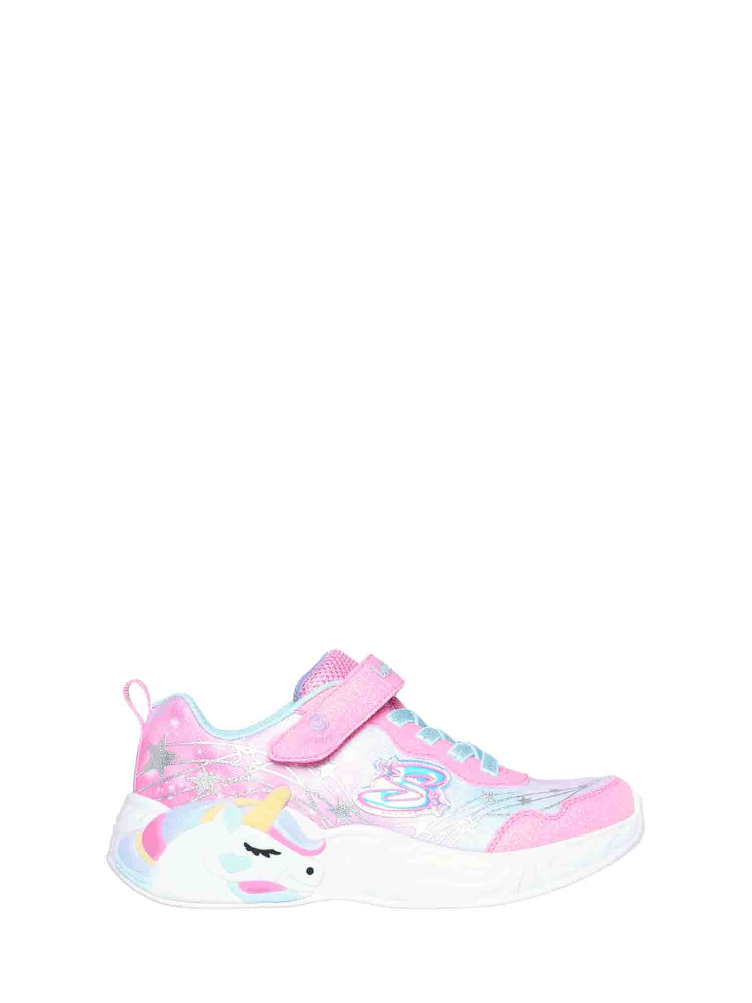 SKECHERS UNICORN DREAMS WISHFUL MAGIC SNEAKERS ROSA-TURCHESE