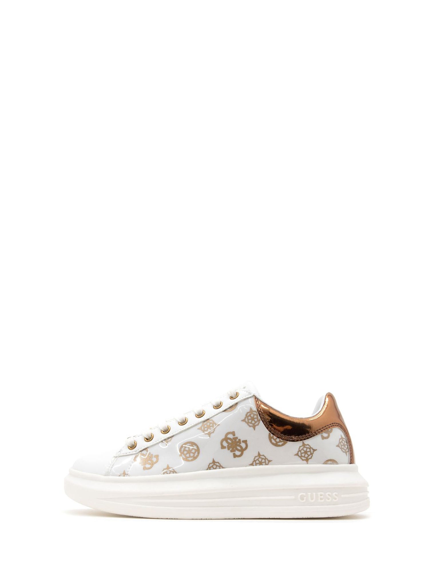 GUESS JEANS SNEAKERS VIBO BIANCO-BRONZO