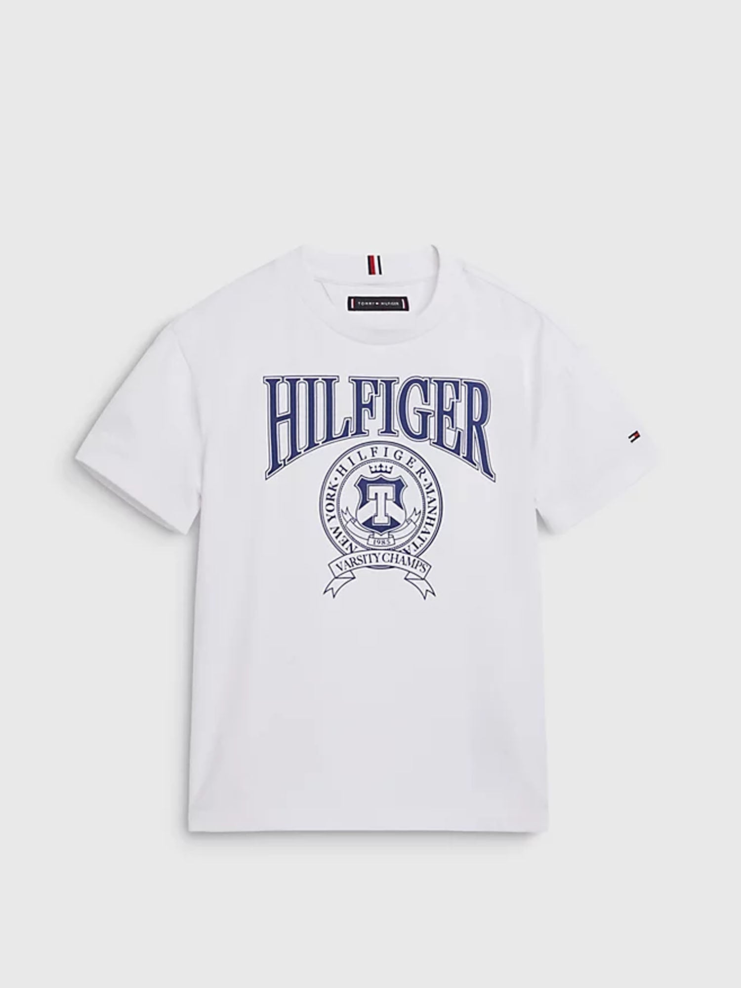 TOMMY HILFIGER KIDS T-SHIRT VARSITY BIANCO