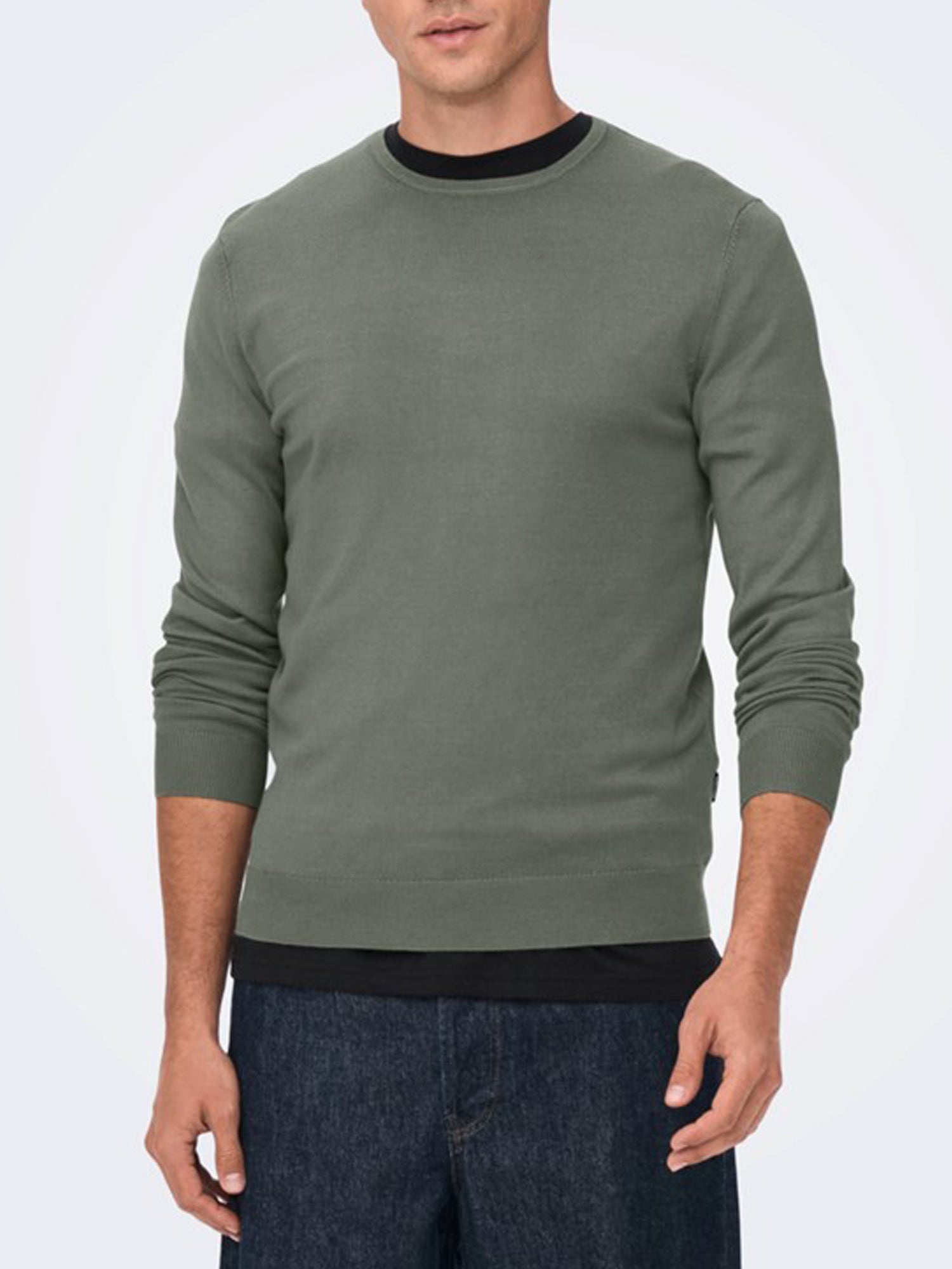 ONLY&SONS PULLOVER WYLER GIROCOLLO GRIGIO