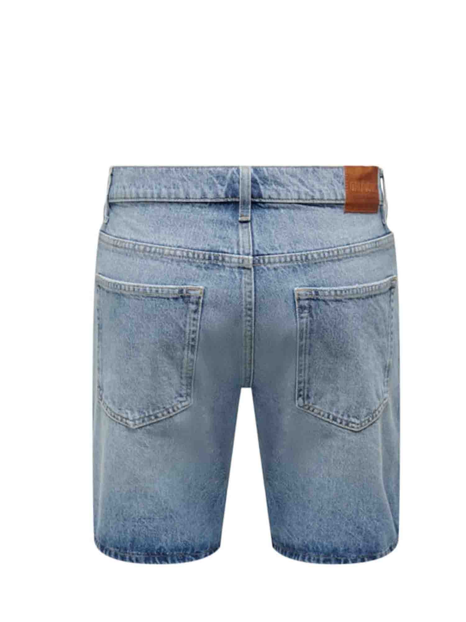 ONLY&SONS EDGE SHORTS IN DENIM BLU CHIARO