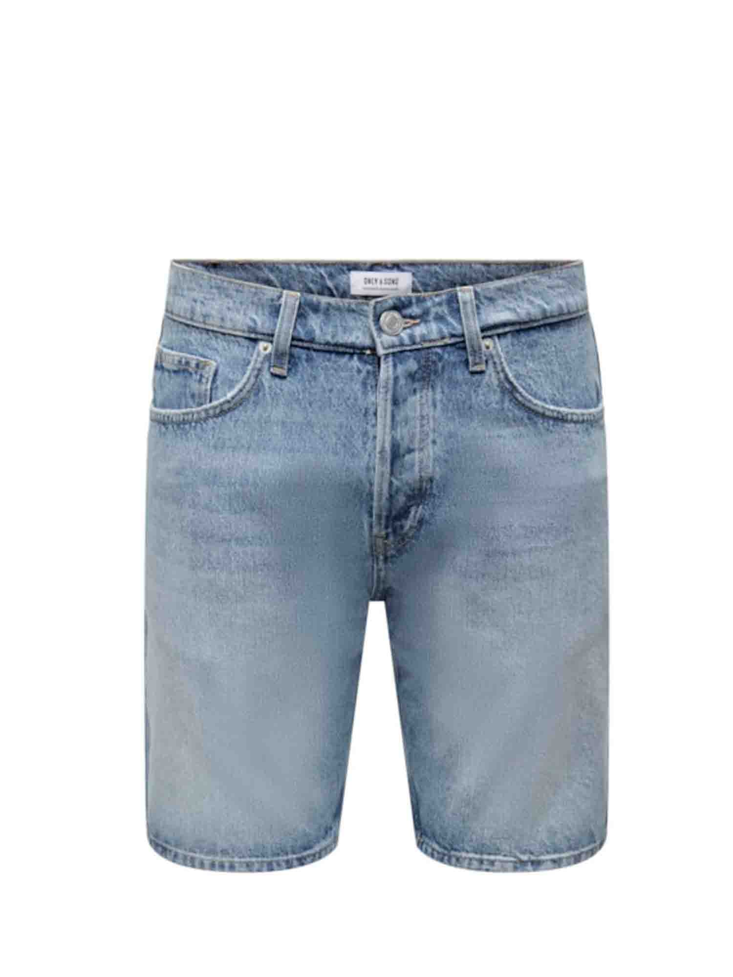 ONLY&SONS EDGE SHORTS IN DENIM BLU CHIARO