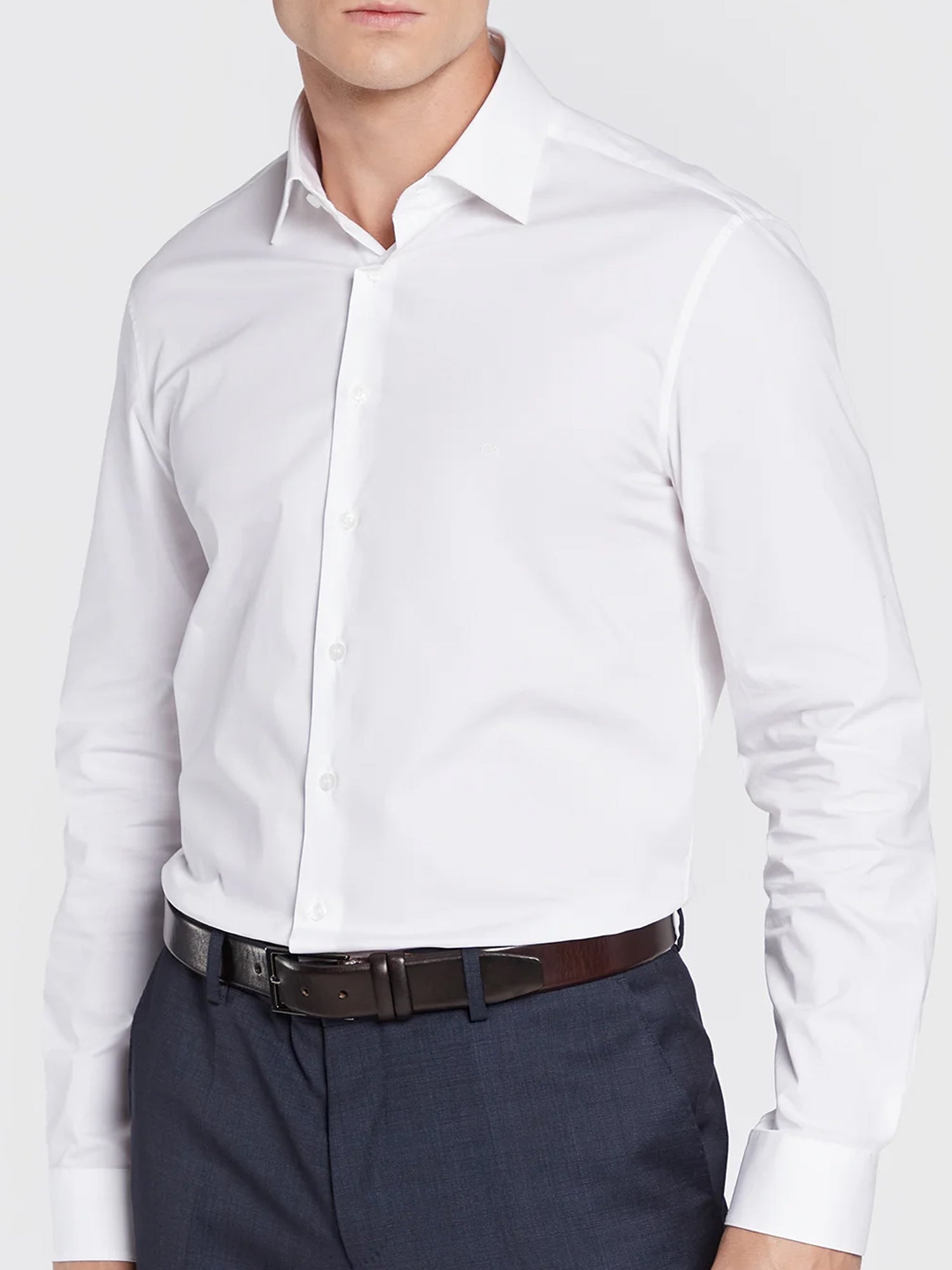 CALVIN KLEIN CAMICIA SLIM BIANCO