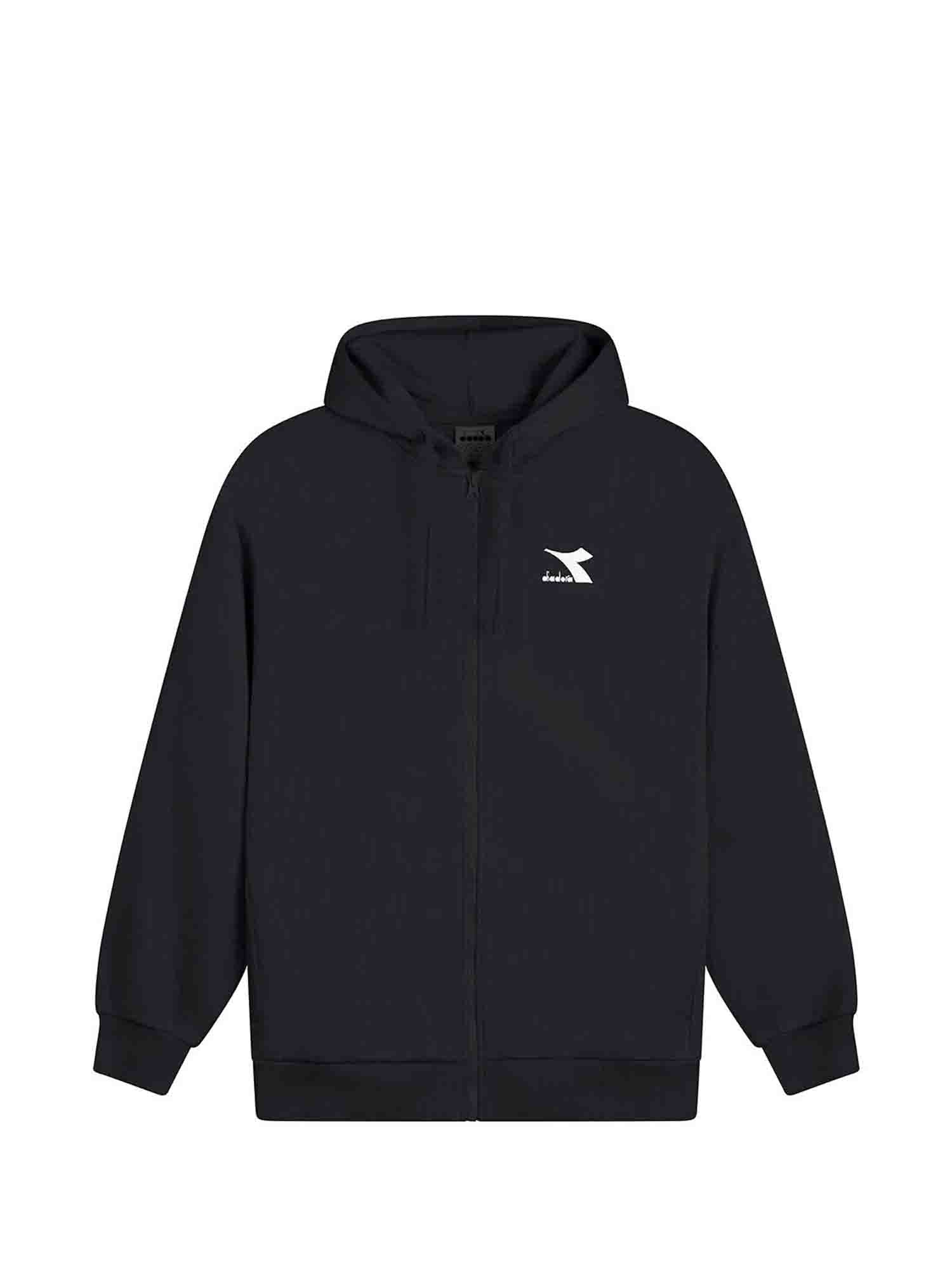 DIADORA TUTA FULL ZIP CON CAPPUCCIO NERO