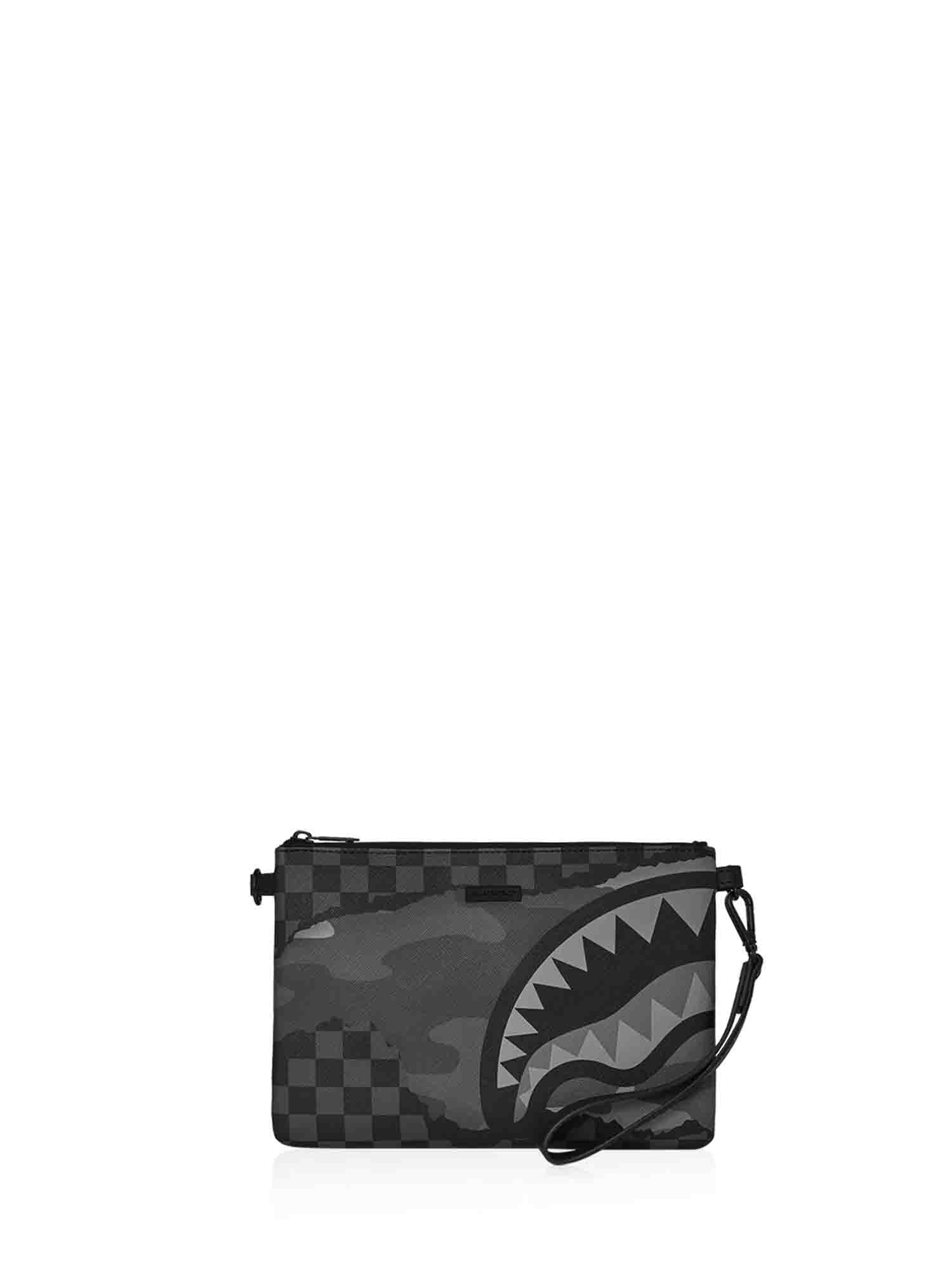 SPRAYGROUND SPLIT UP CAMO TEAR CLUTCH NERO