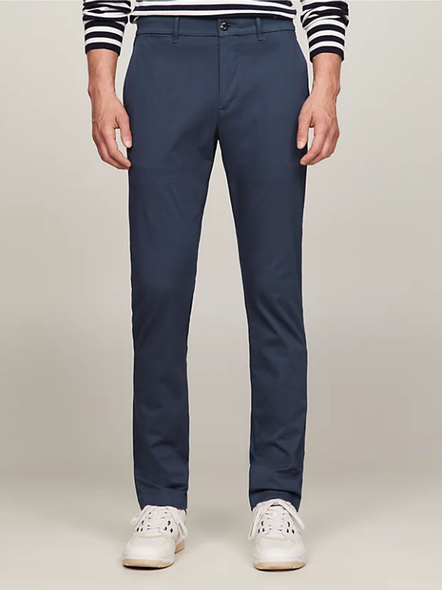 TOMMY HILFIGER PANTALONI CHINO BLEECKER PRINT BLU