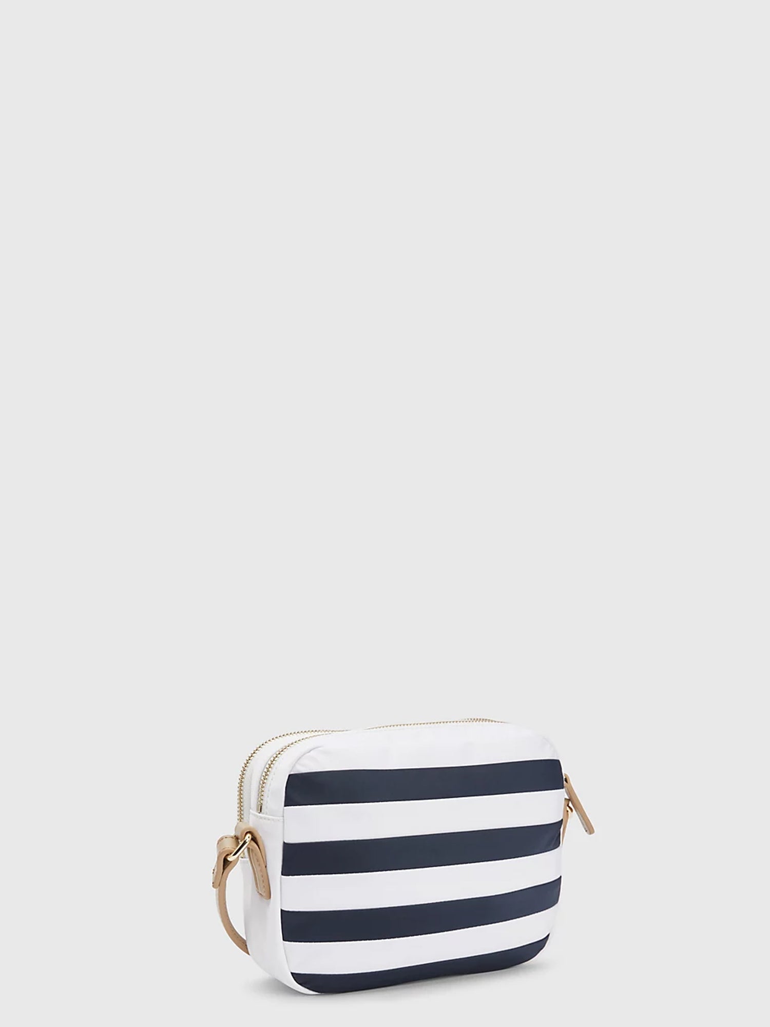 TOMMY HILFIGER ACCESSORIES BORSA A TRACOLLA A RIGHE BIANCO-BLU