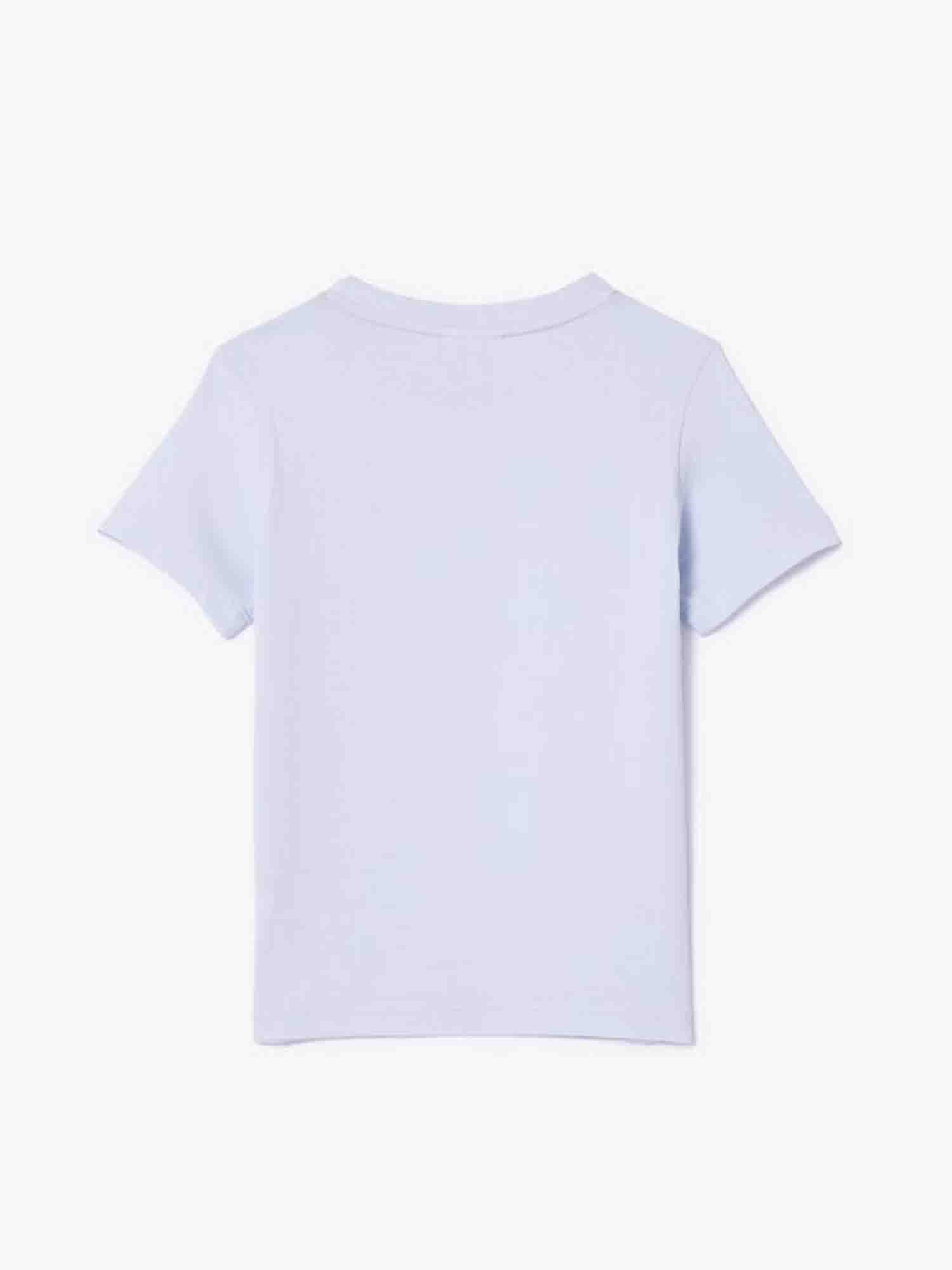 LACOSTE T-SHIRT TINTA UNITA CELESTE CHIARO