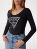 guess-t-shirt-maniche-lunghe-shiny-triangle-nero