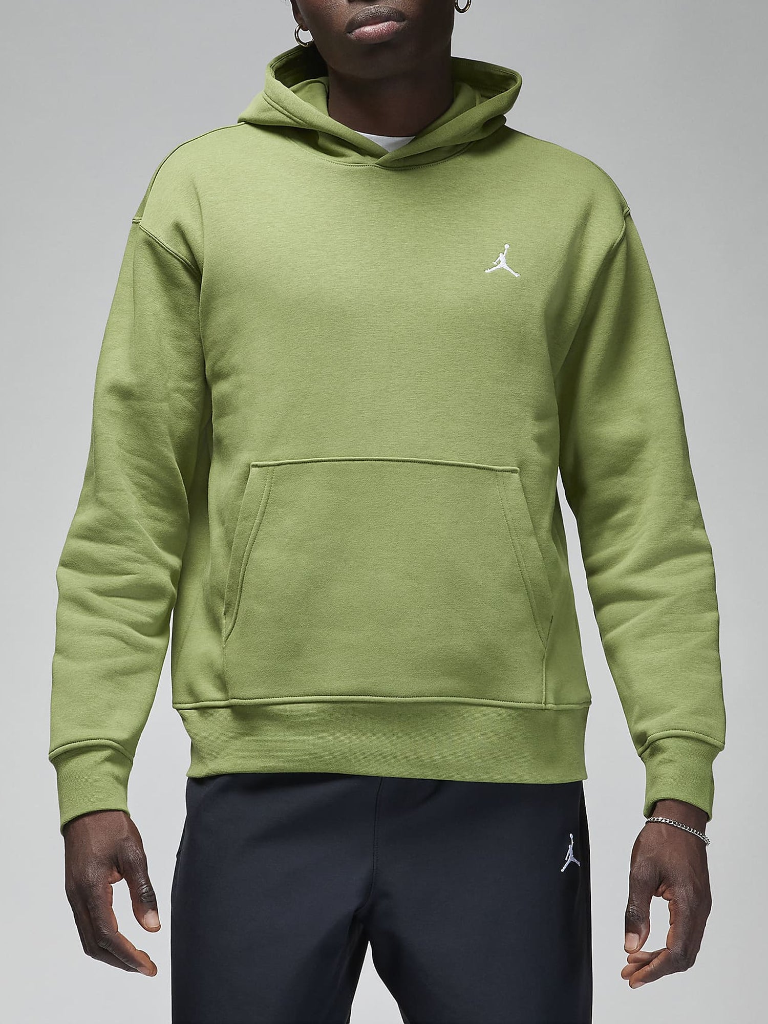 JORDAN FELPA CON CAPPUCCIO ESSENTIALS FLEECE VERDE