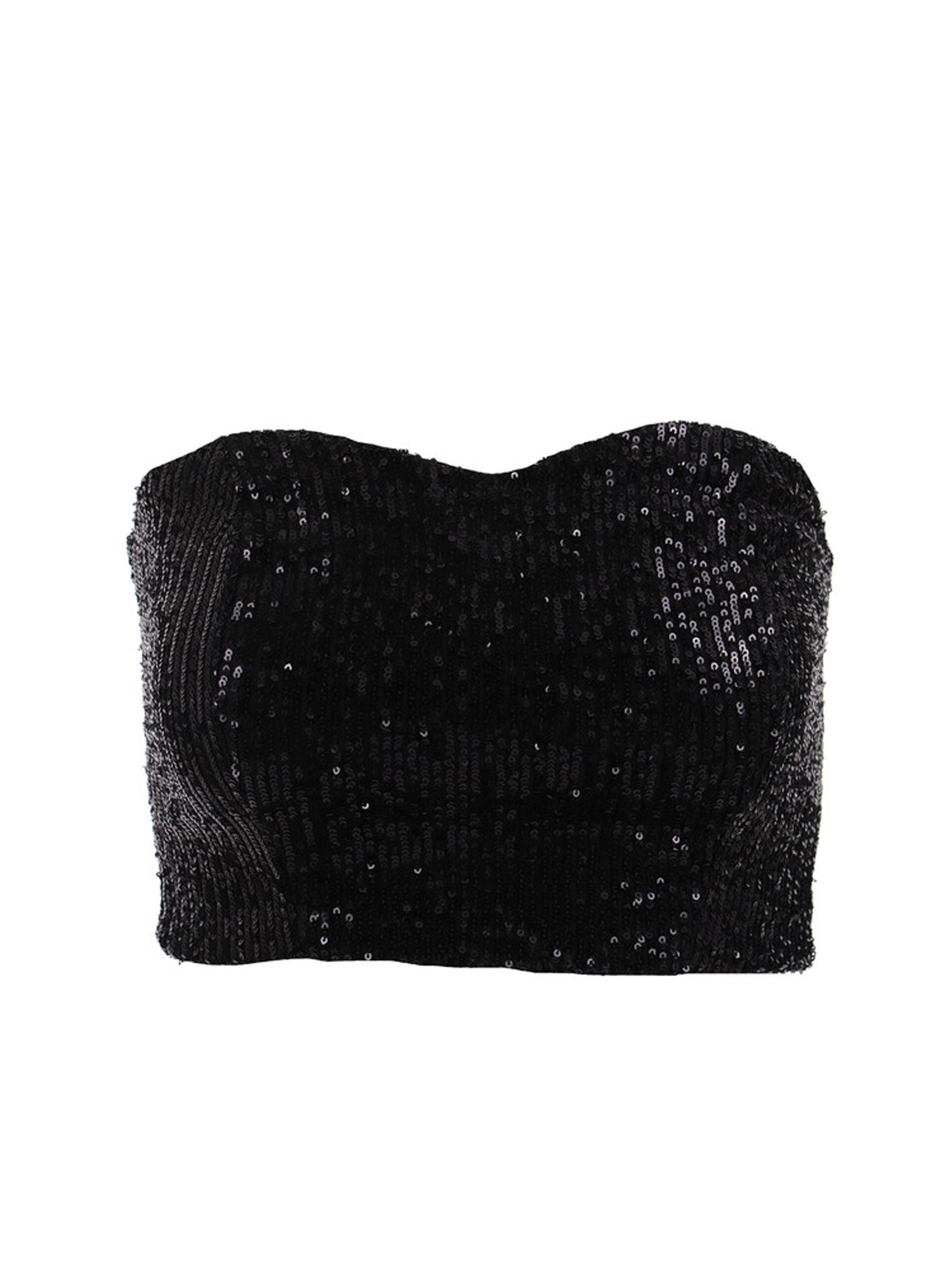 MARKUP TOP FASCIA IN PAILLETTES NERO