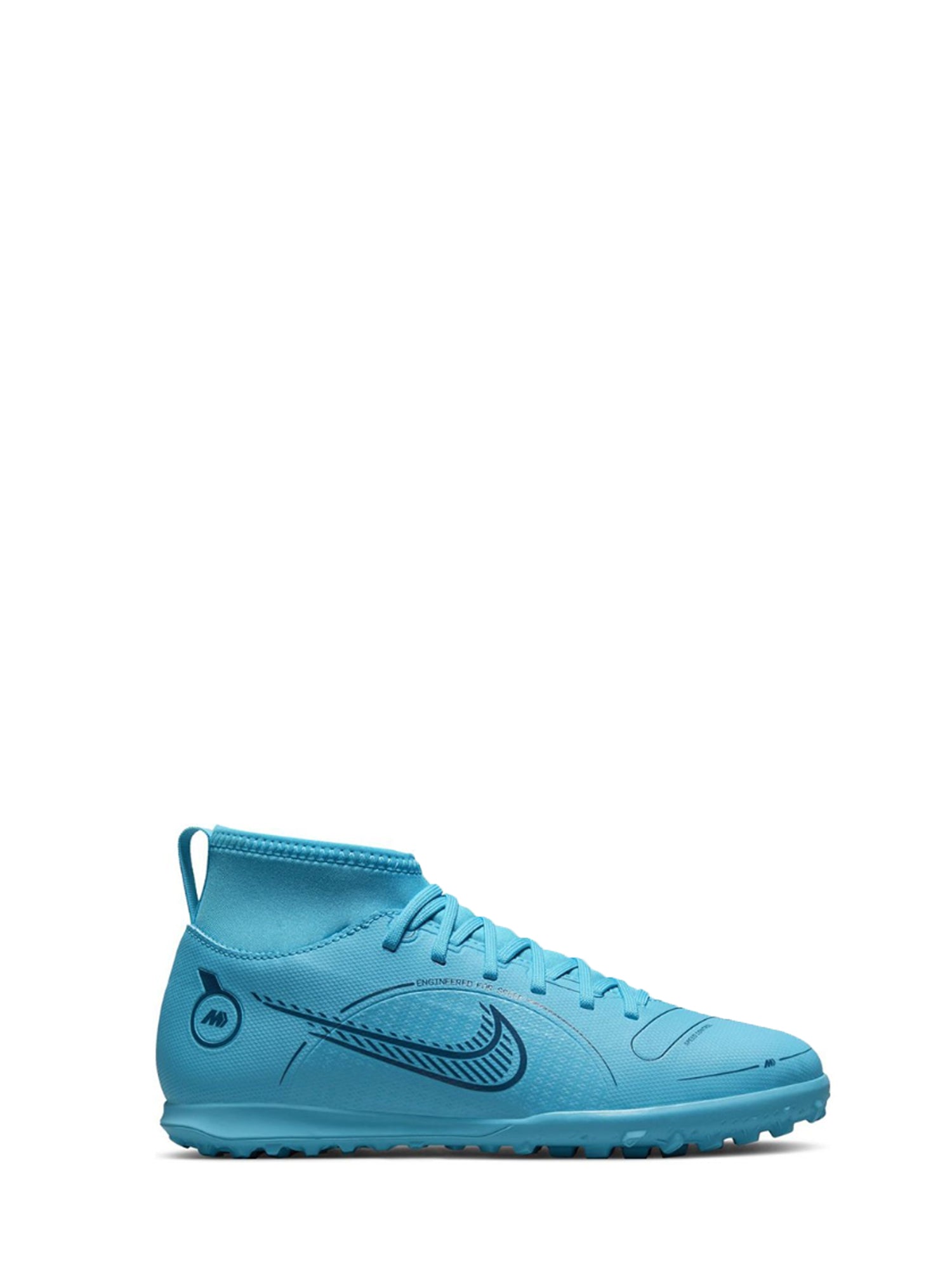 NIKE SCARPE CALCETTO MERCURIAL SUPERFLY 8 CLUB TF JR AZZURRO