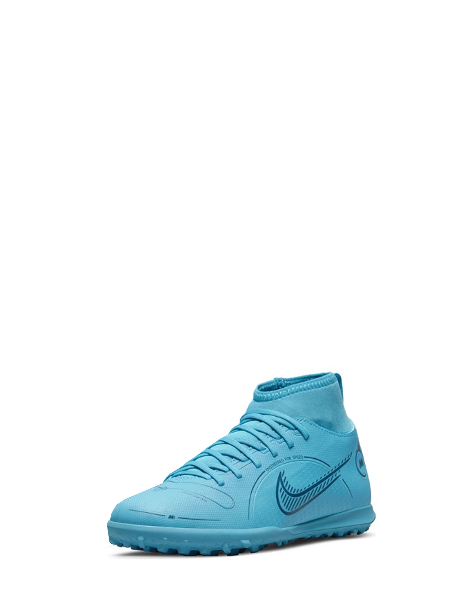 NIKE SCARPE CALCETTO MERCURIAL SUPERFLY 8 CLUB TF JR AZZURRO