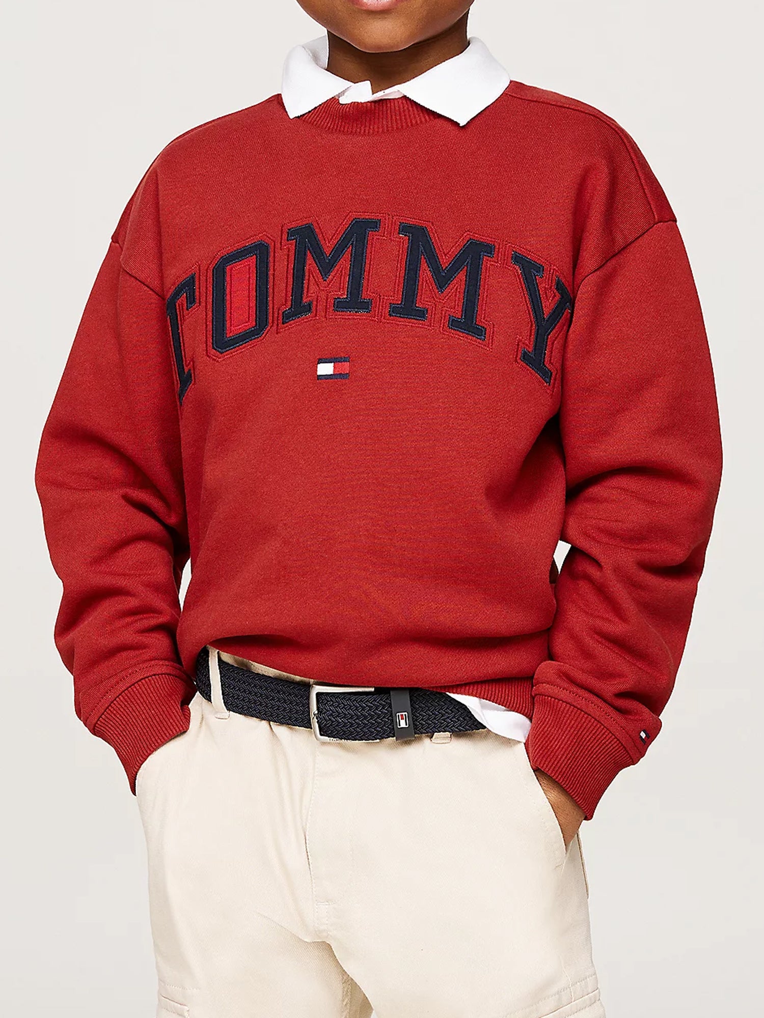 TOMMY HILFIGER KIDS FELPA VARSITY ROSSO