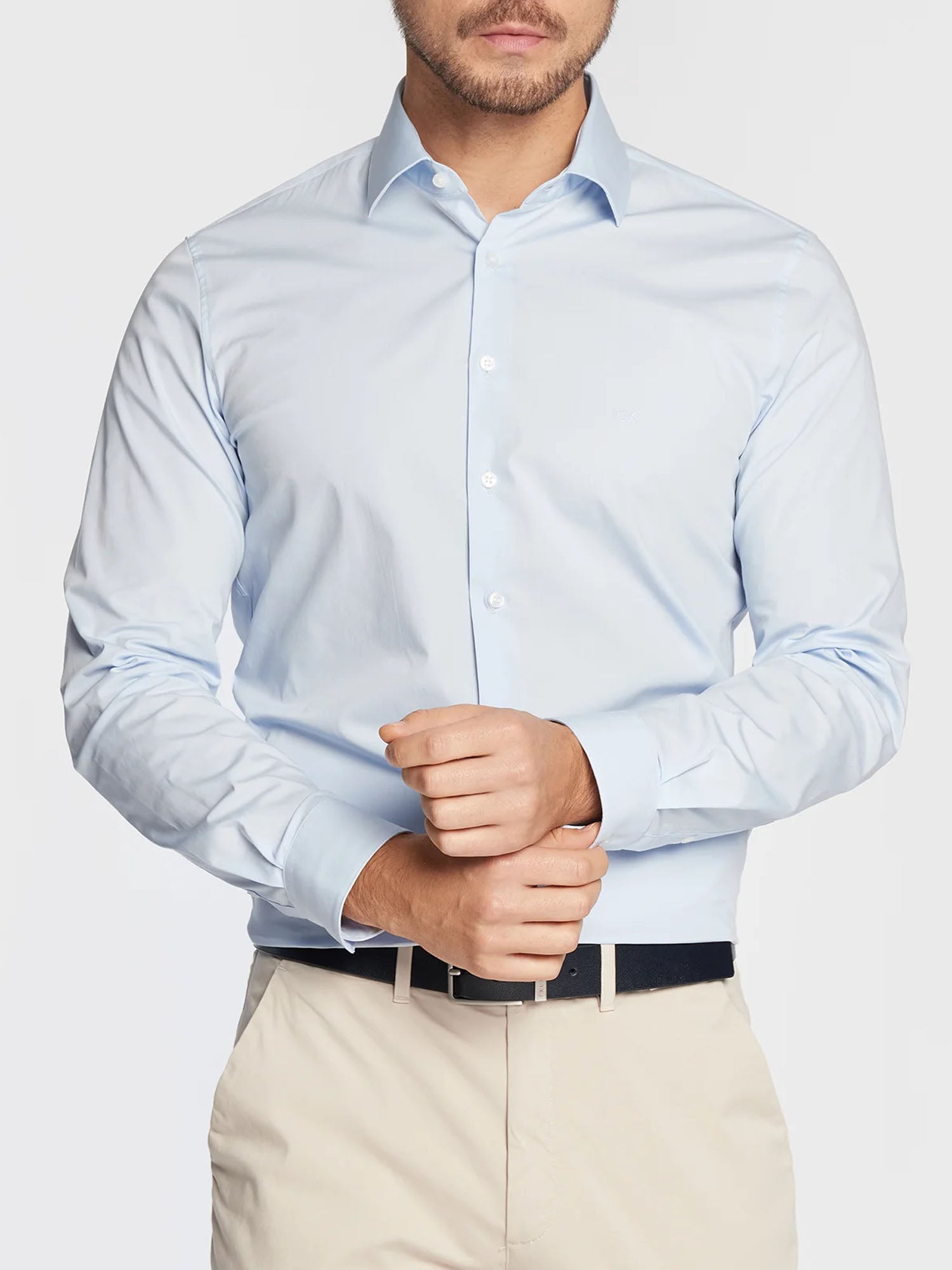 CALVIN KLEIN CAMICIA SLIM BLU