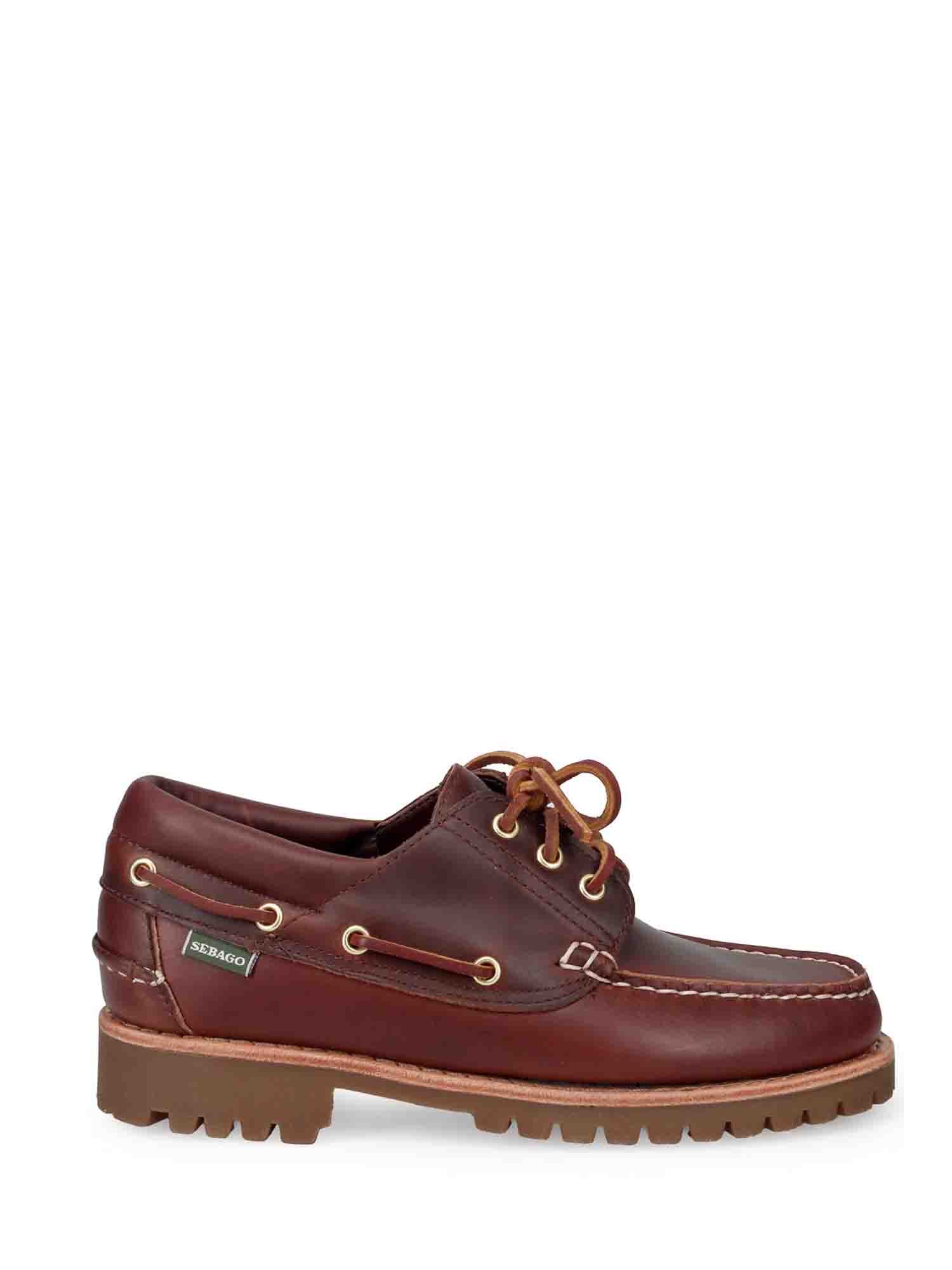 SEBAGO ACADIA PREMIUM MOCASSINO STRINGATO MARRONE