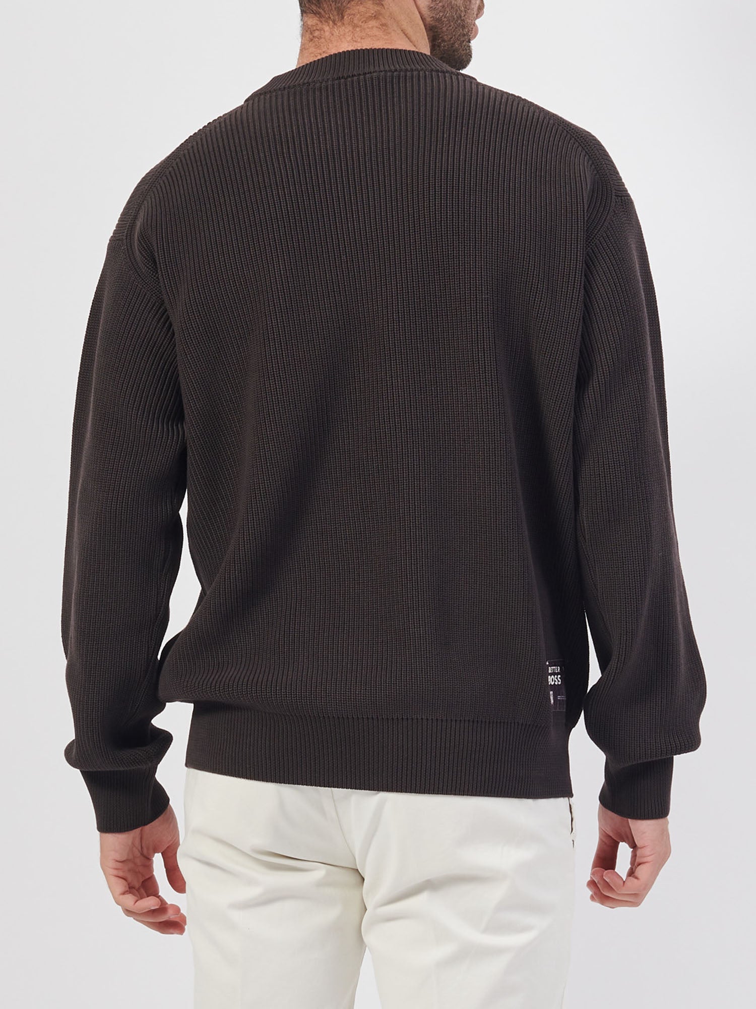 HUGO BOSS PULLOVER IN MAGLIA MARRONE