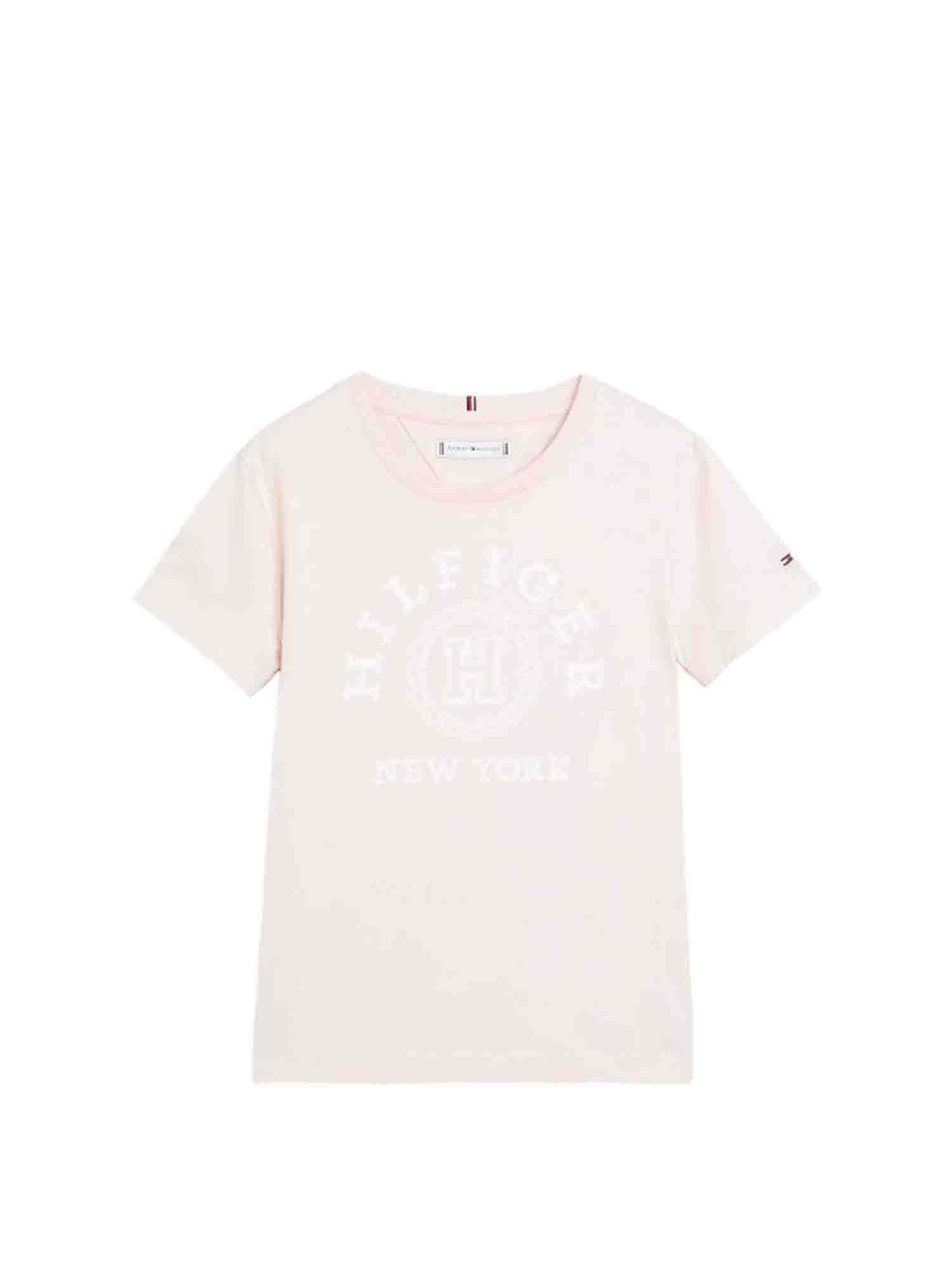 TOMMY HILFIGER T-SHIRT VARSITY DA RAGAZZA ROSA